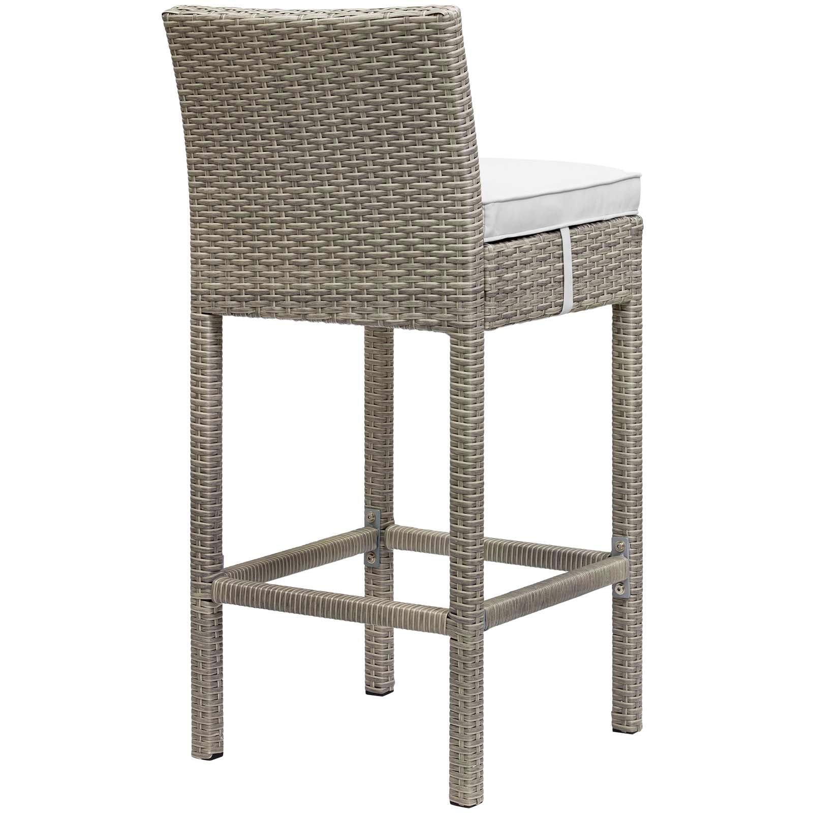 Conduit Bar Stool Outdoor Patio Wicker Rattan Set of 4 - East Shore Modern Home Furnishings