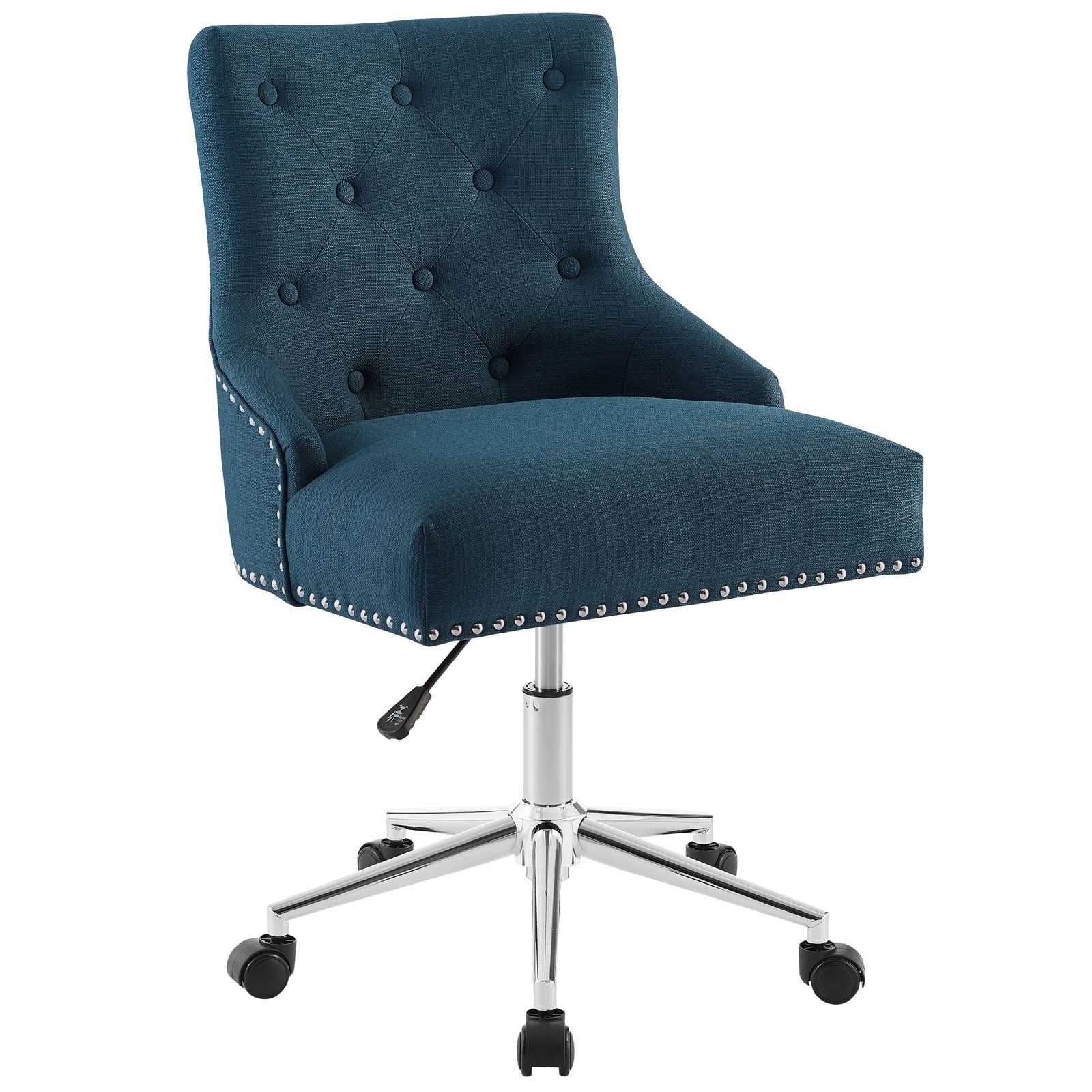 Regent Tufted Button Swivel Upholstered Fabric Office Chair - East Shore Modern Home Furnishings