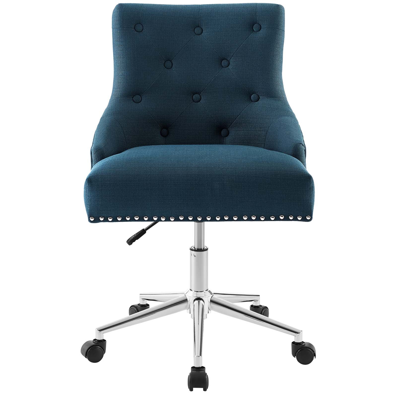 Regent Tufted Button Swivel Upholstered Fabric Office Chair - East Shore Modern Home Furnishings