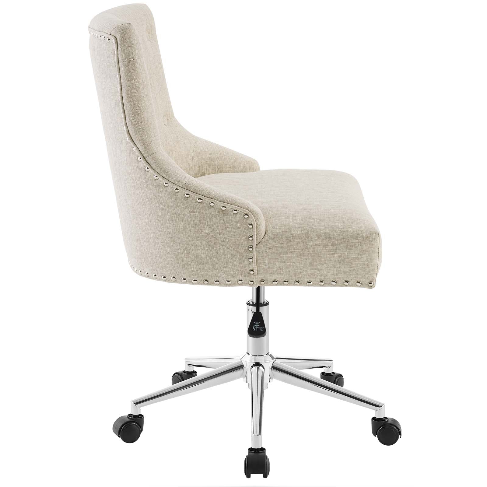 Regent Tufted Button Swivel Upholstered Fabric Office Chair - East Shore Modern Home Furnishings