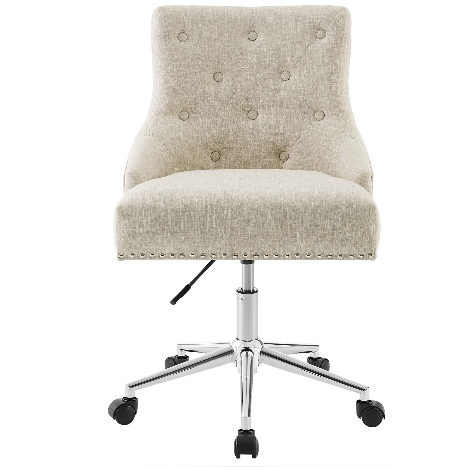 Regent Tufted Button Swivel Upholstered Fabric Office Chair - East Shore Modern Home Furnishings