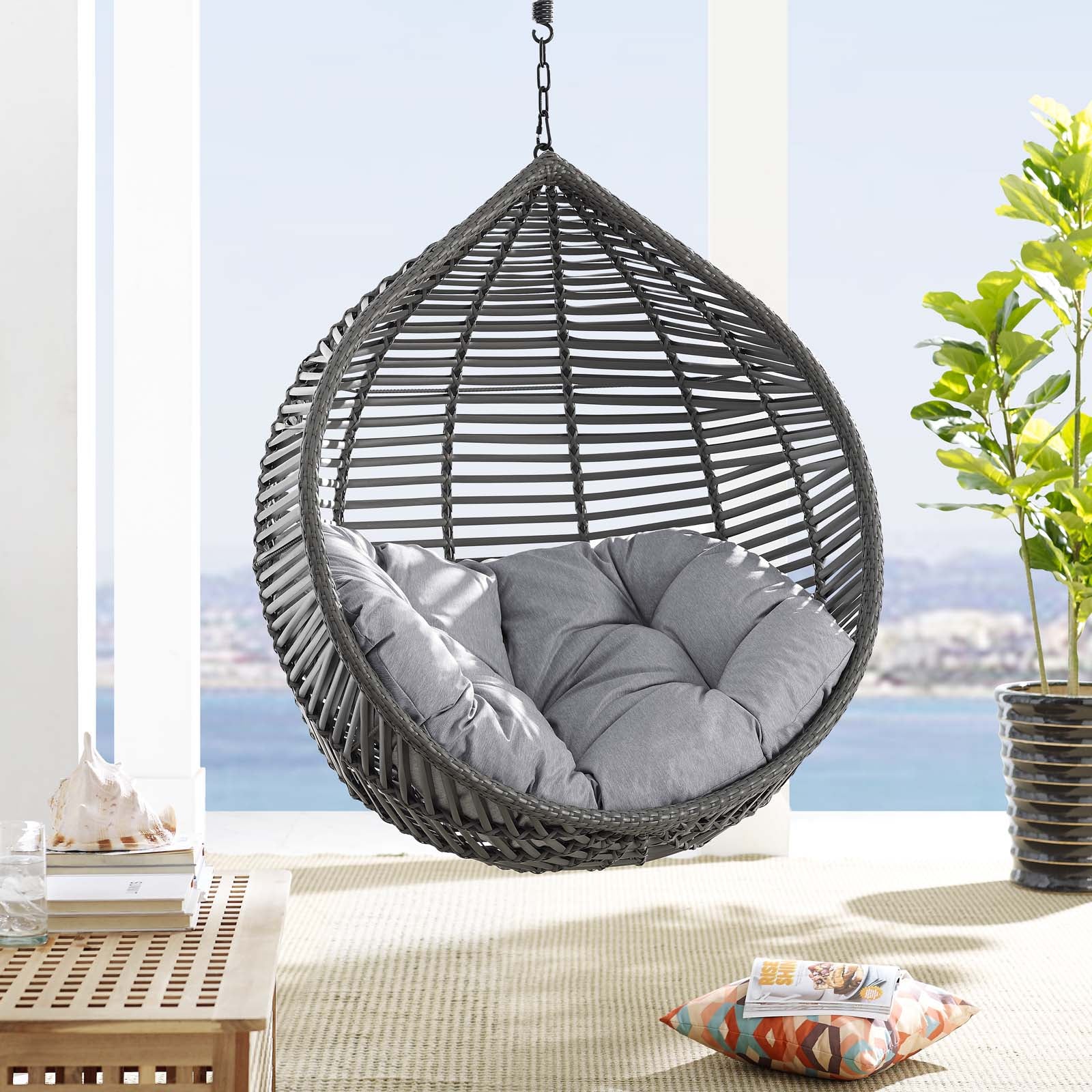 Garner Teardrop Outdoor Patio Swing Chair Without Stand - East Shore Modern Home Furnishings