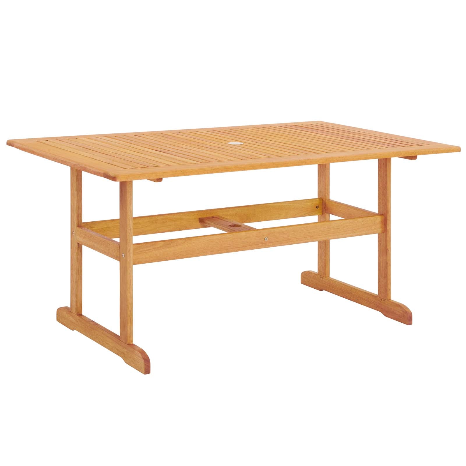 Hatteras 59" Rectangle Outdoor Patio Eucalyptus Wood Dining Table - East Shore Modern Home Furnishings