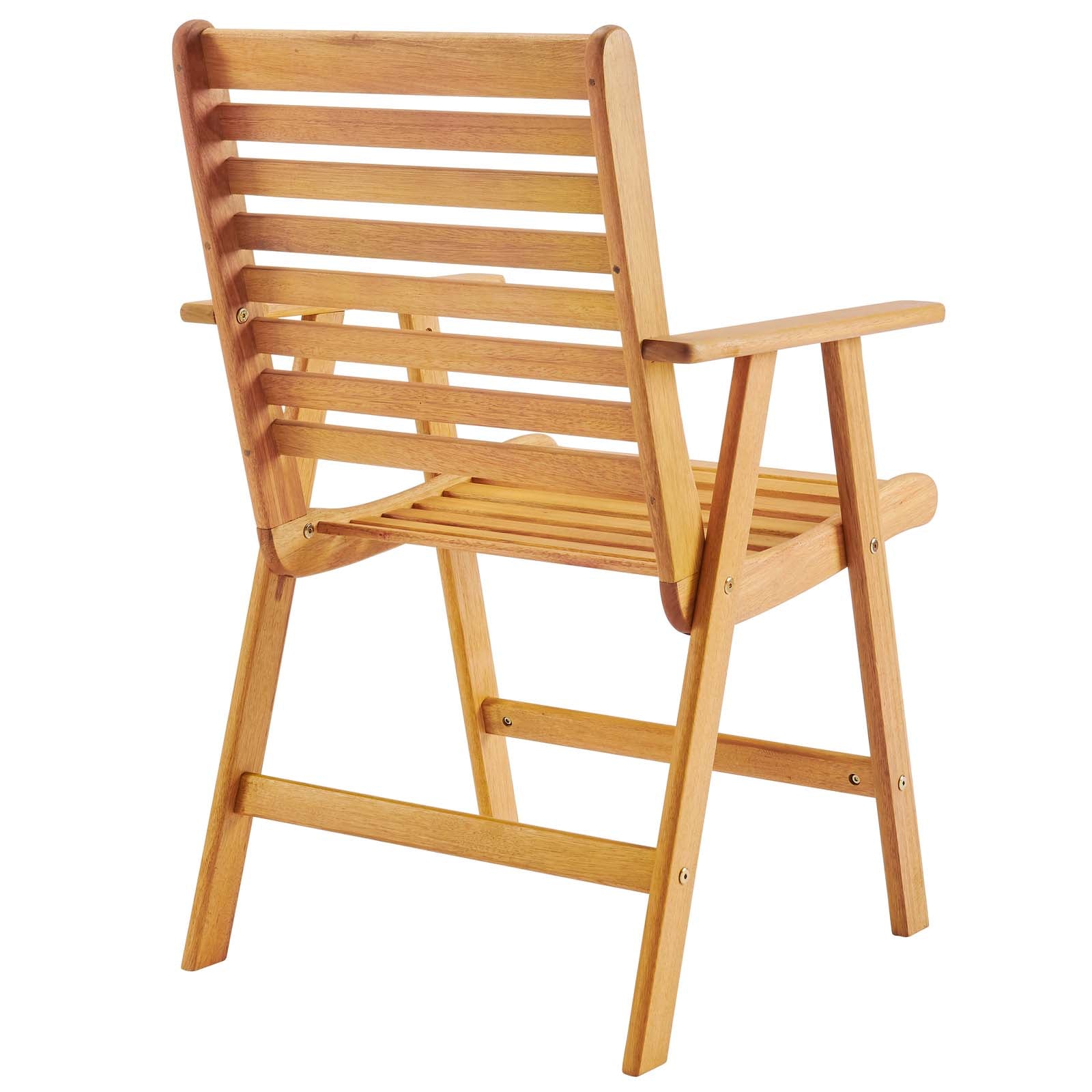 Hatteras Outdoor Patio Eucalyptus Wood Dining Armchair - East Shore Modern Home Furnishings