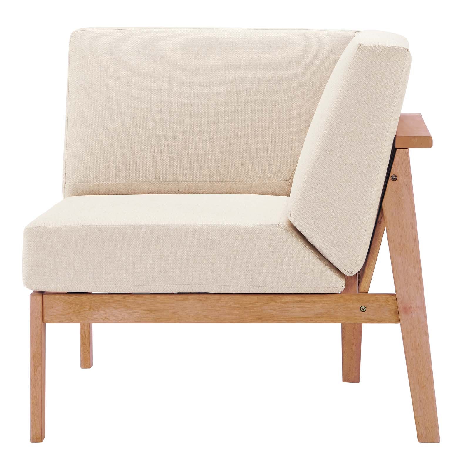 Sedona Outdoor Patio Eucalyptus Wood Sectional Sofa Corner Chair - East Shore Modern Home Furnishings