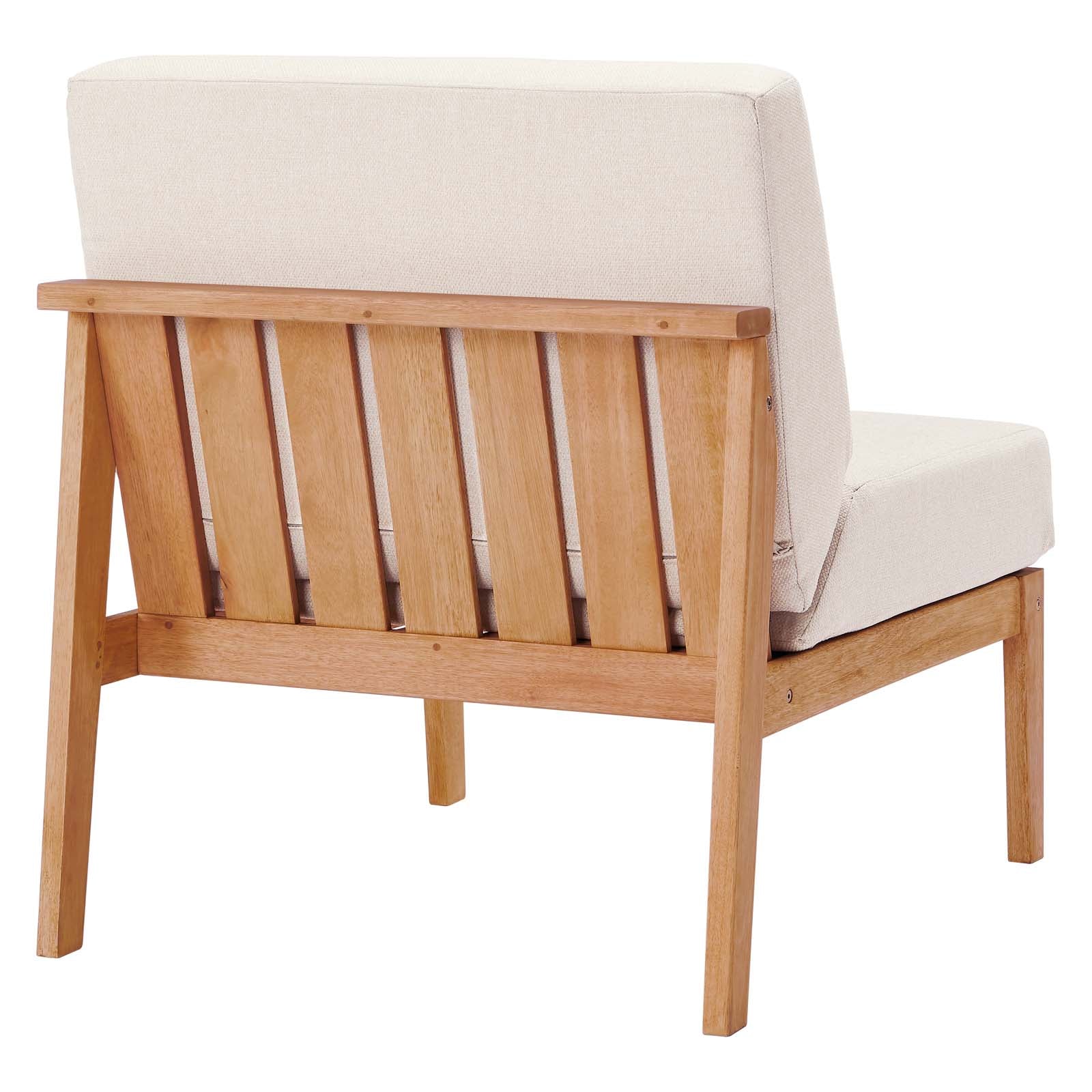 Sedona Outdoor Patio Eucalyptus Wood Sectional Sofa Armless Chair - East Shore Modern Home Furnishings