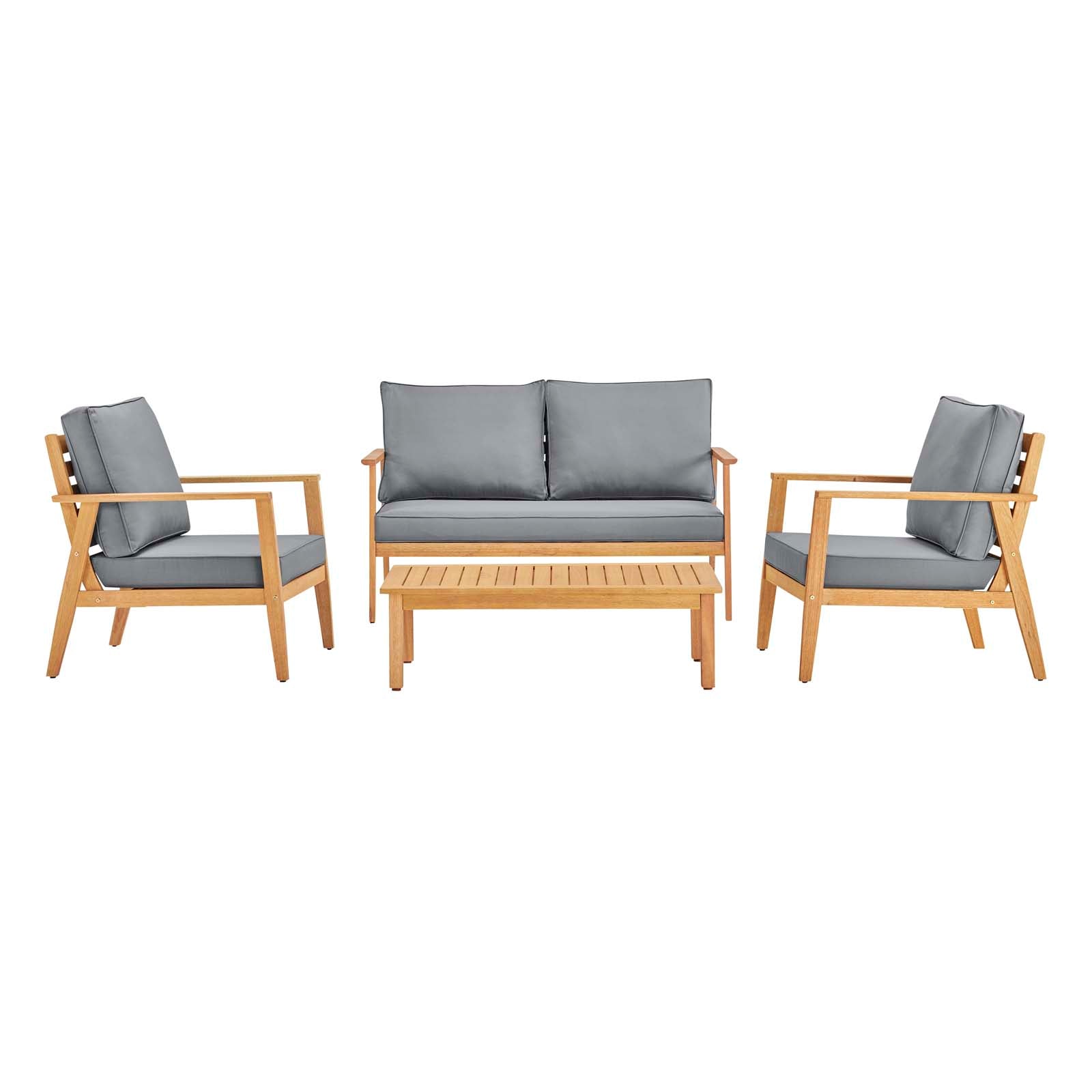Syracuse Outdoor Patio Upholstered 4 Piece Furniture Set - East Shore Modern Home Furnishings