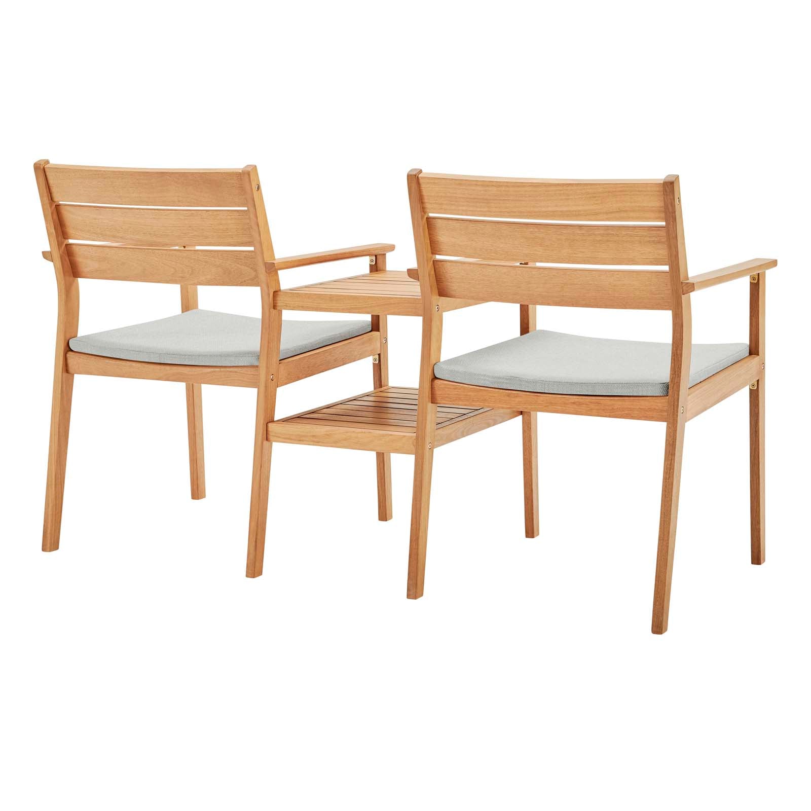 Viewscape Outdoor Patio Ash Wood Jack and Jill Chair Set - East Shore Modern Home Furnishings