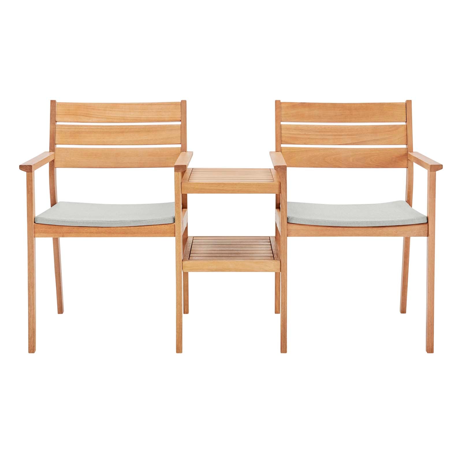 Viewscape Outdoor Patio Ash Wood Jack and Jill Chair Set - East Shore Modern Home Furnishings