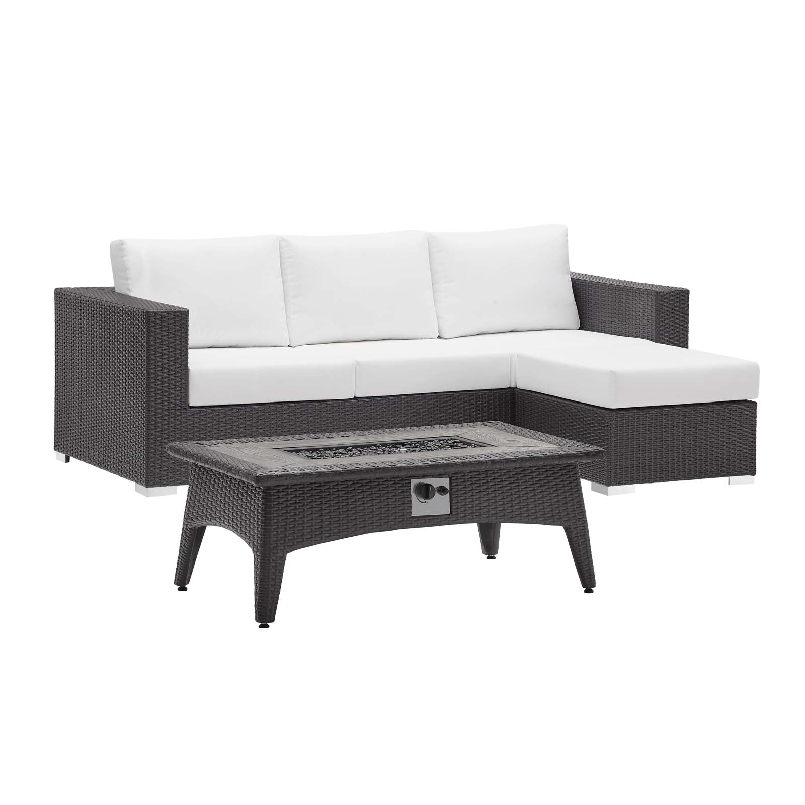 Convene 3 Piece Set Outdoor Patio with Fire Pit