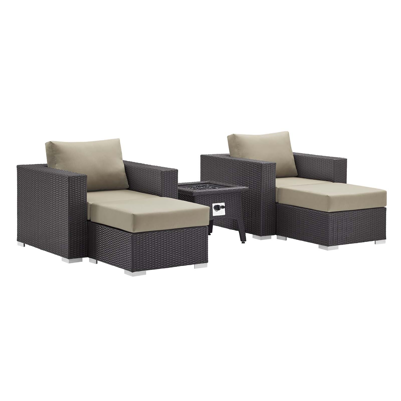 Convene 5 Piece Set Outdoor Patio with Fire Pit - East Shore Modern Home Furnishings