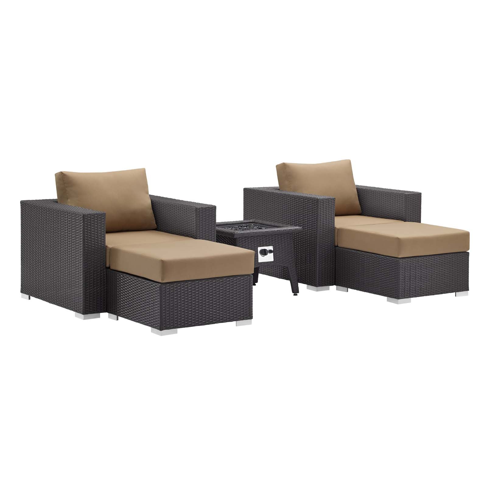 Convene 5 Piece Set Outdoor Patio with Fire Pit - East Shore Modern Home Furnishings