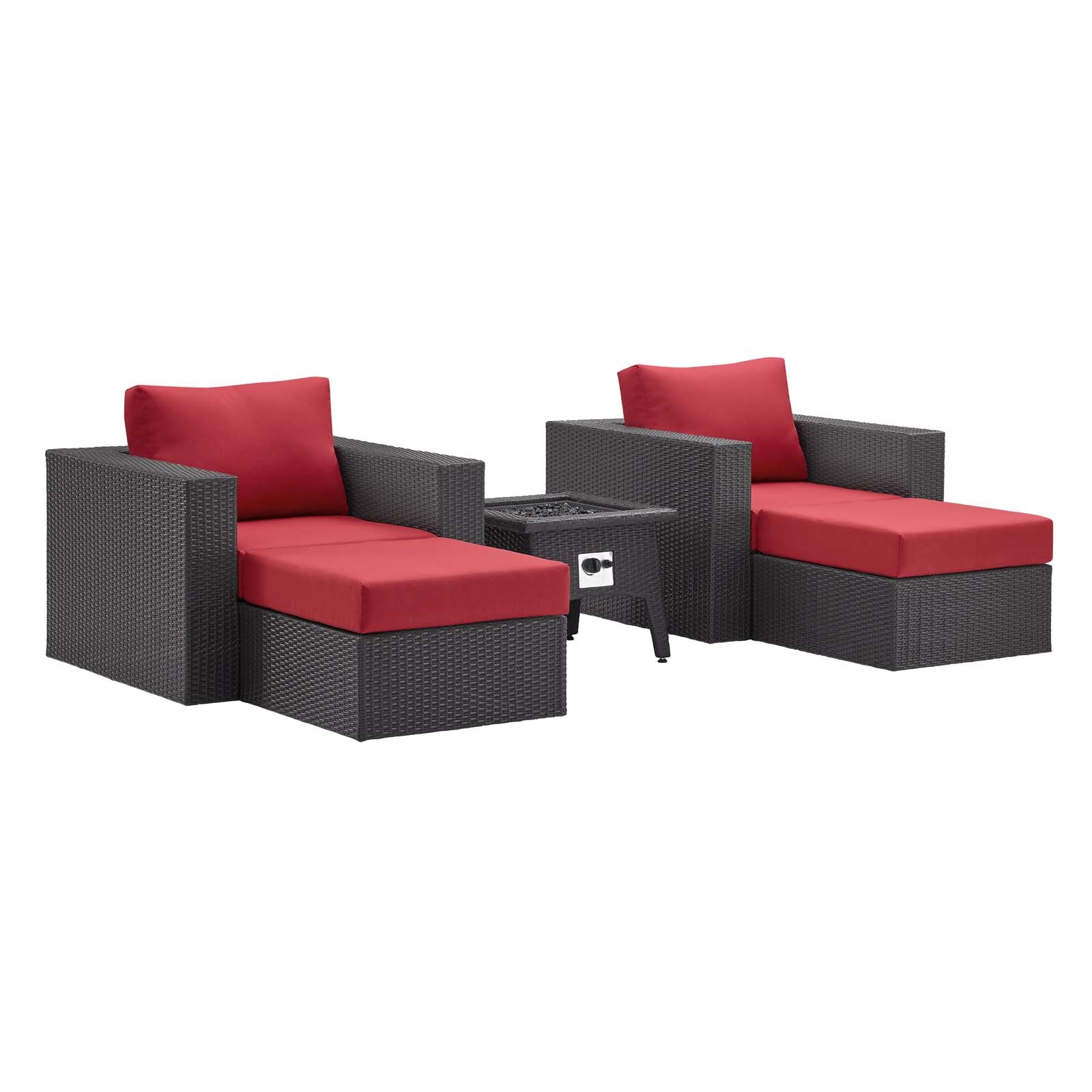 Convene 5 Piece Set Outdoor Patio with Fire Pit - East Shore Modern Home Furnishings