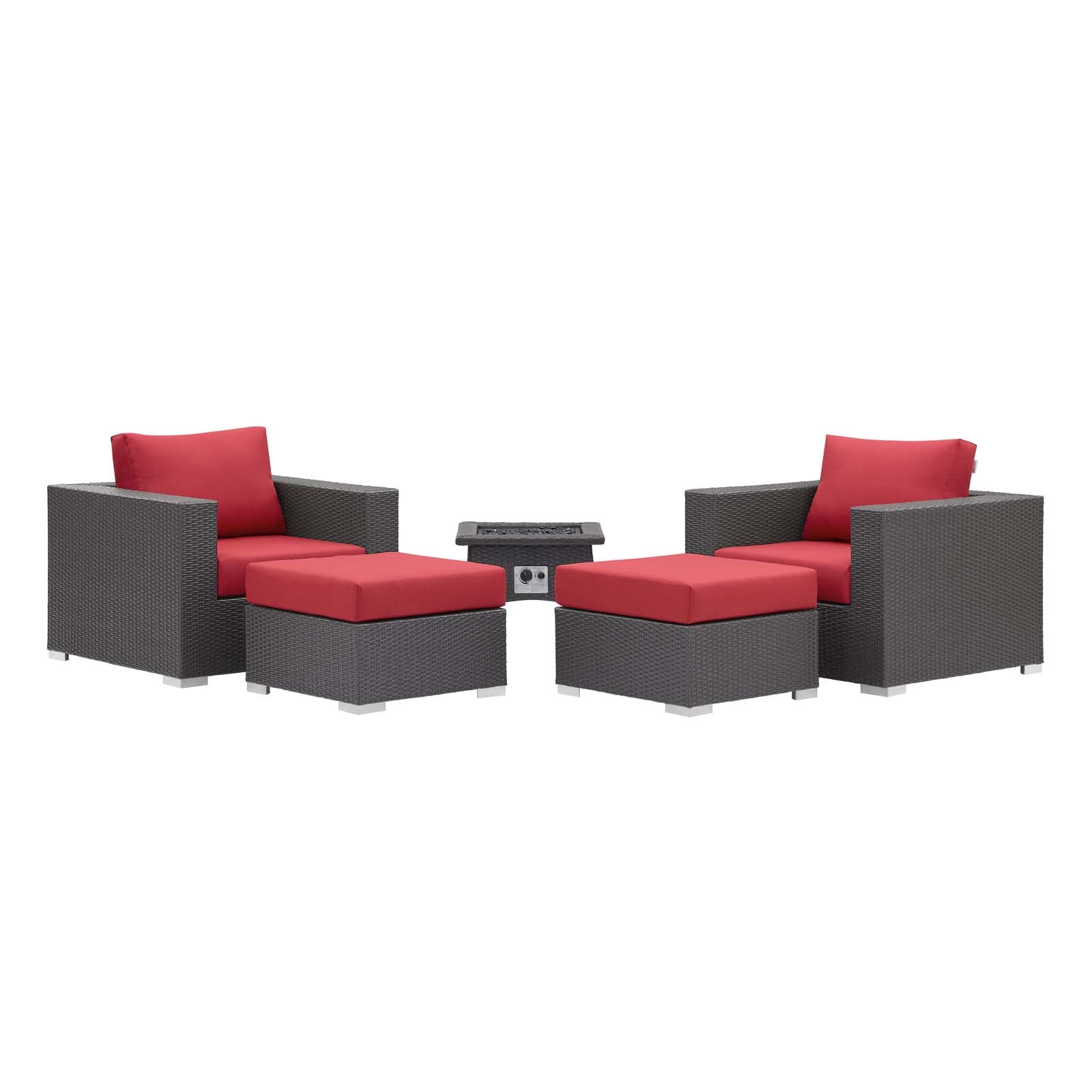 Convene 5 Piece Set Outdoor Patio with Fire Pit - East Shore Modern Home Furnishings