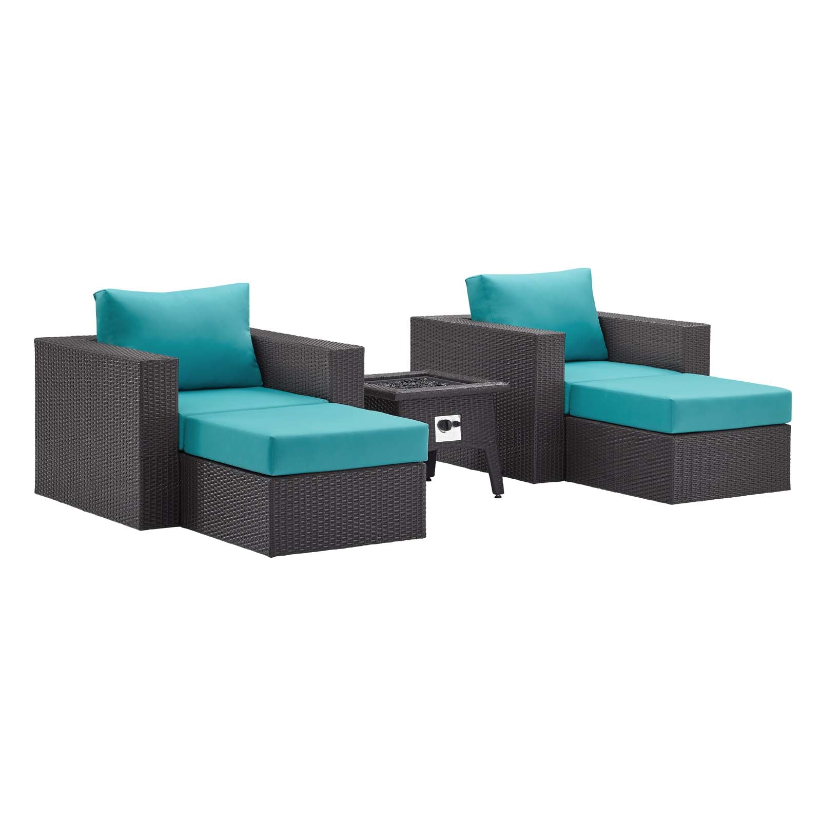 Convene 5 Piece Set Outdoor Patio with Fire Pit - East Shore Modern Home Furnishings