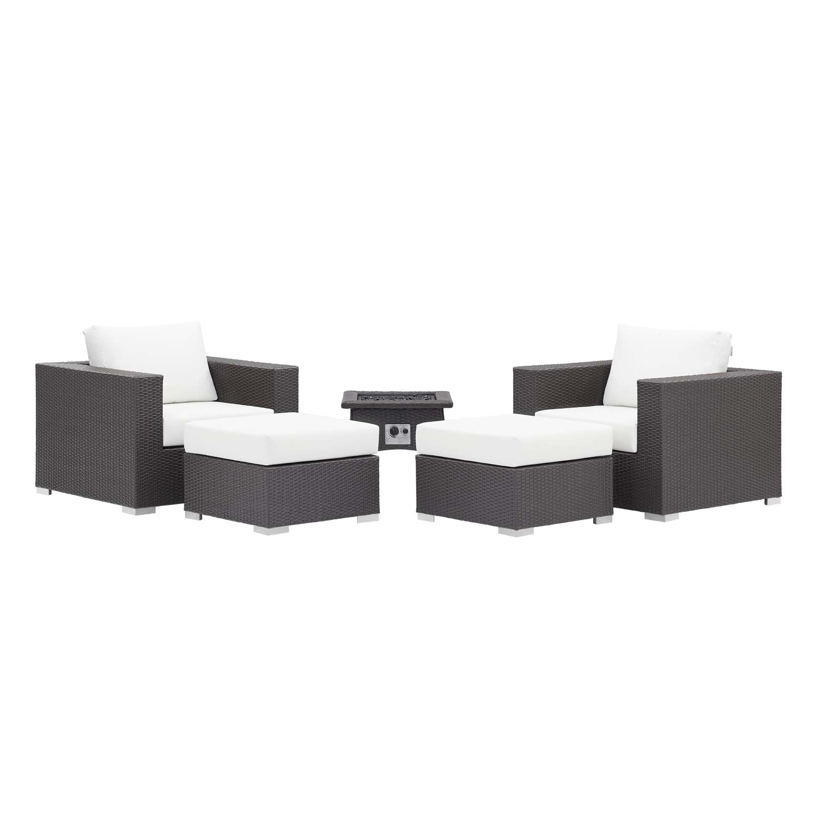 Convene 5 Piece Set Outdoor Patio with Fire Pit - East Shore Modern Home Furnishings
