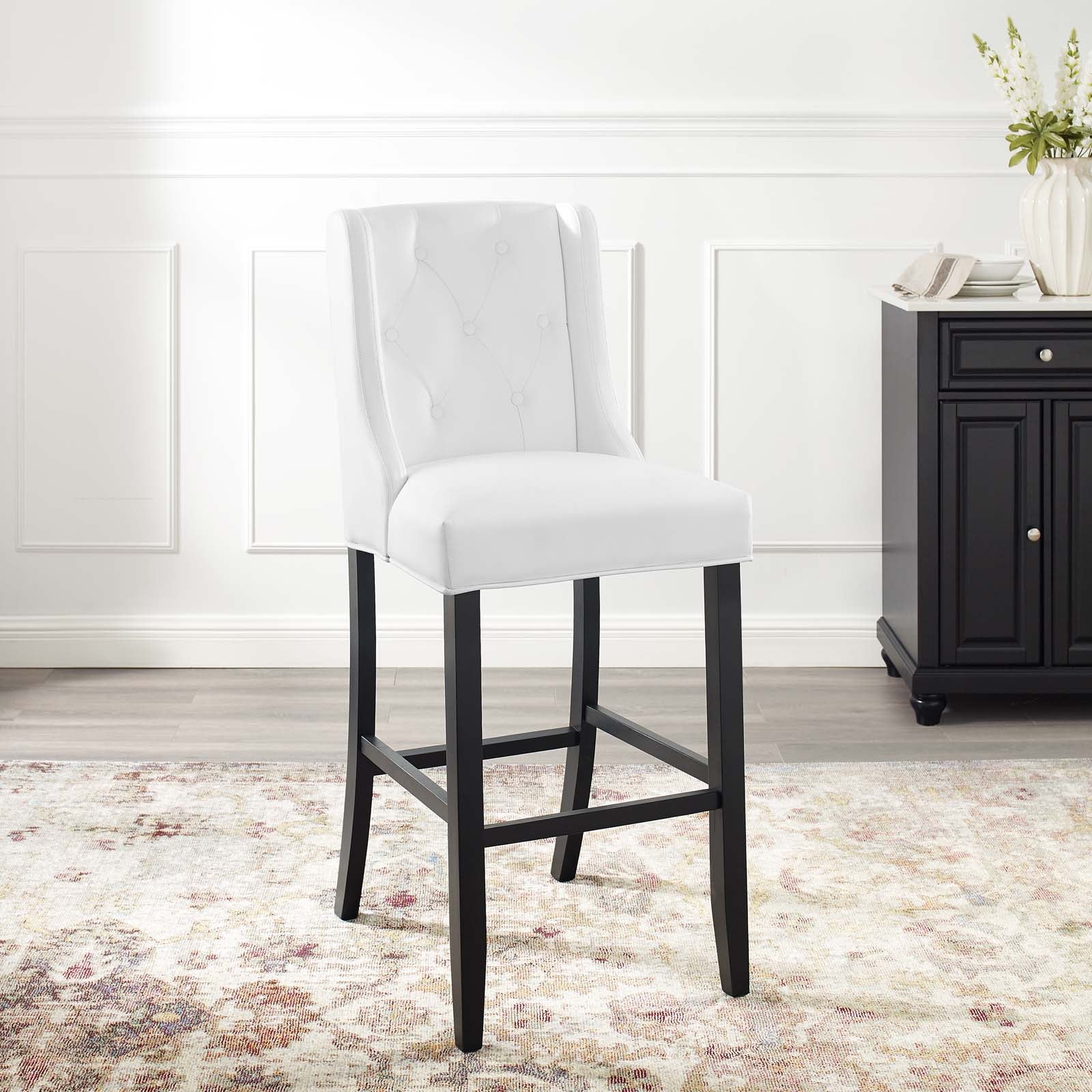 Baronet Tufted Button Faux Leather Bar Stool - East Shore Modern Home Furnishings