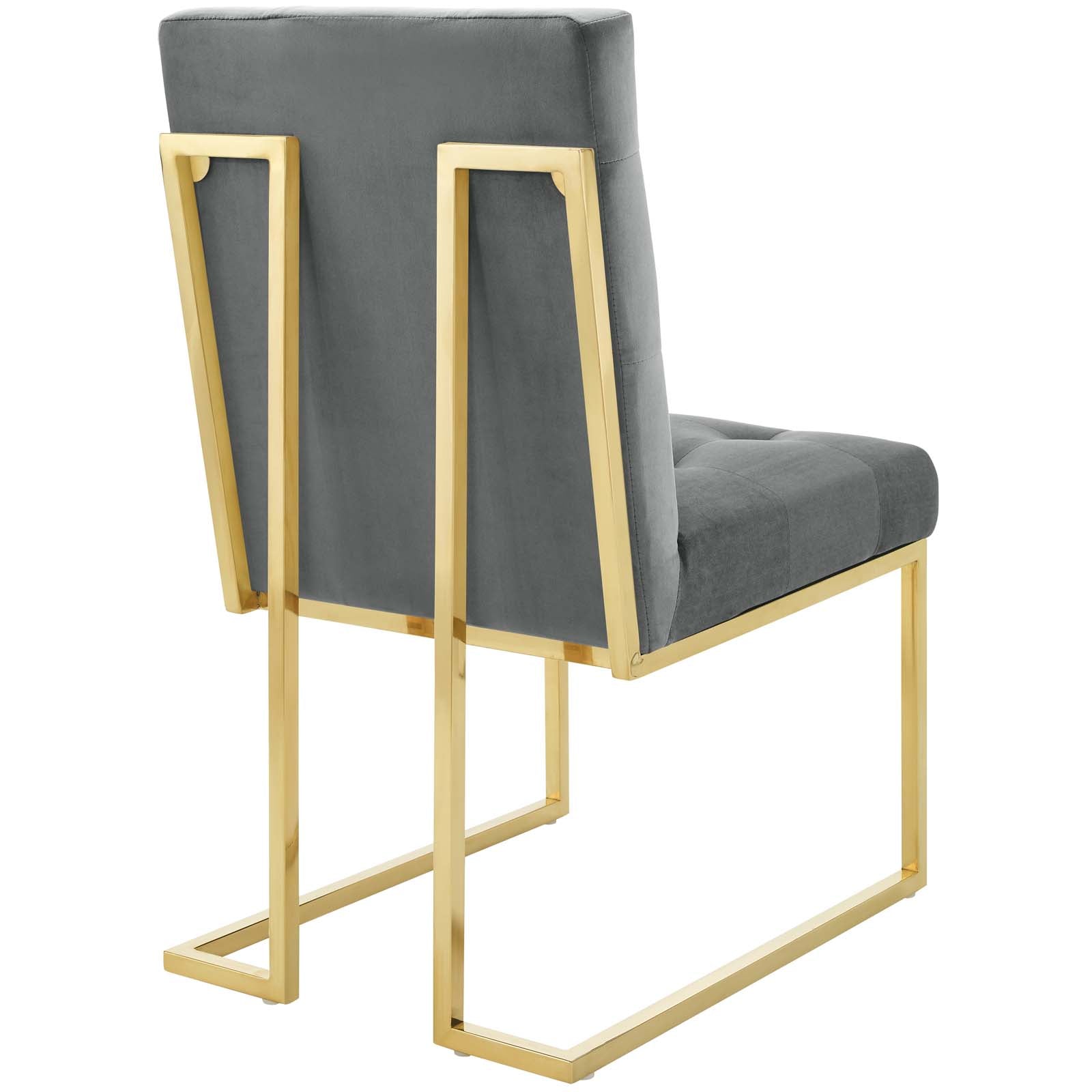 Privy Gold Stainless Steel Performance Velvet Dining Chair - East Shore Modern Home Furnishings