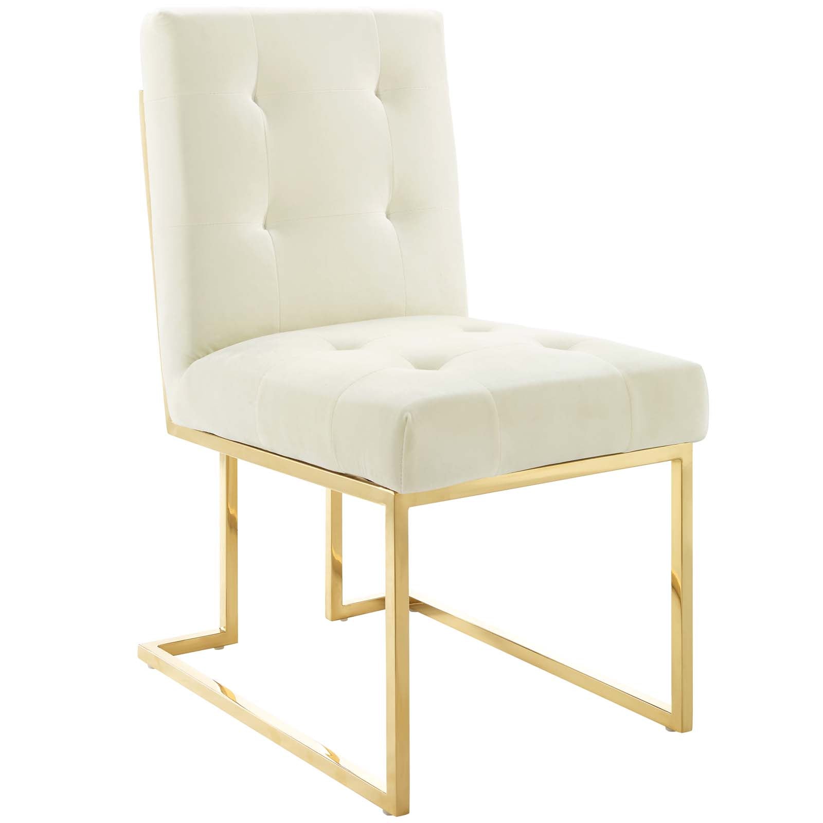 Privy Gold Stainless Steel Performance Velvet Dining Chair - East Shore Modern Home Furnishings