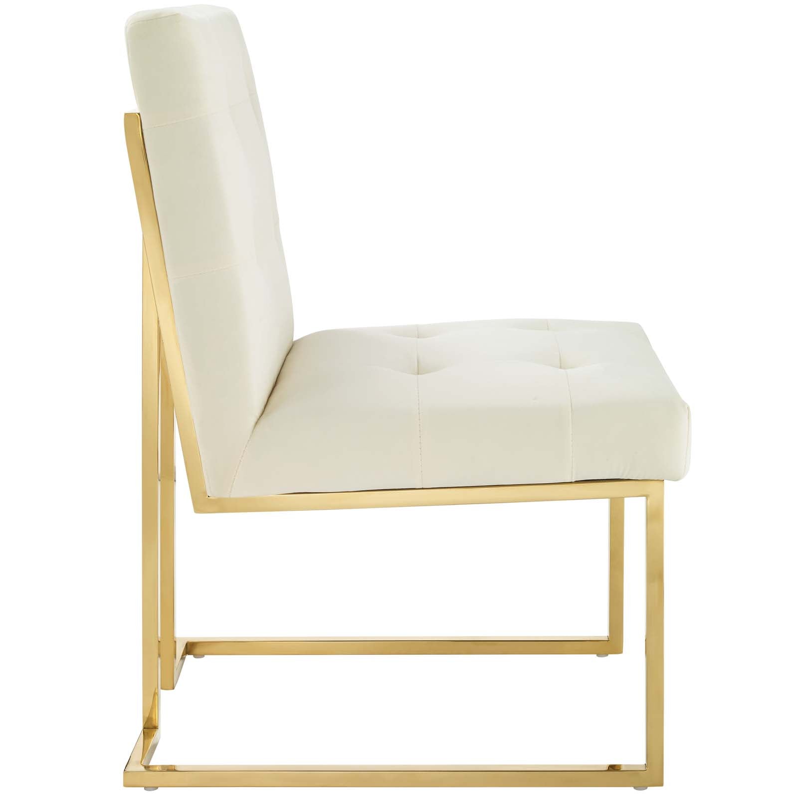 Privy Gold Stainless Steel Performance Velvet Dining Chair - East Shore Modern Home Furnishings