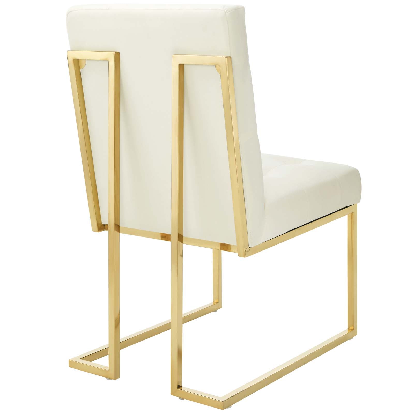 Privy Gold Stainless Steel Performance Velvet Dining Chair - East Shore Modern Home Furnishings