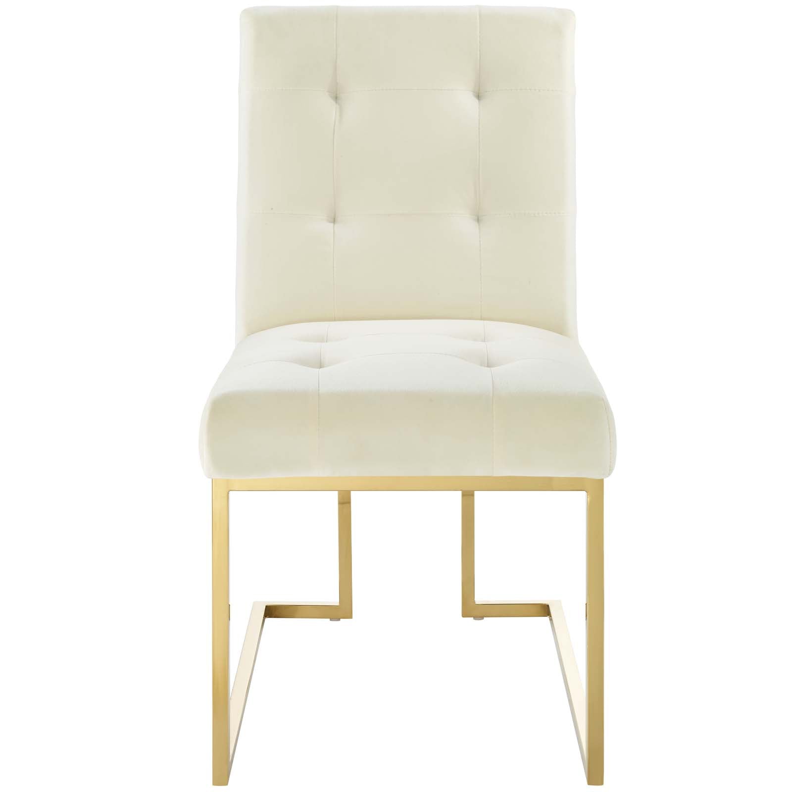 Privy Gold Stainless Steel Performance Velvet Dining Chair - East Shore Modern Home Furnishings