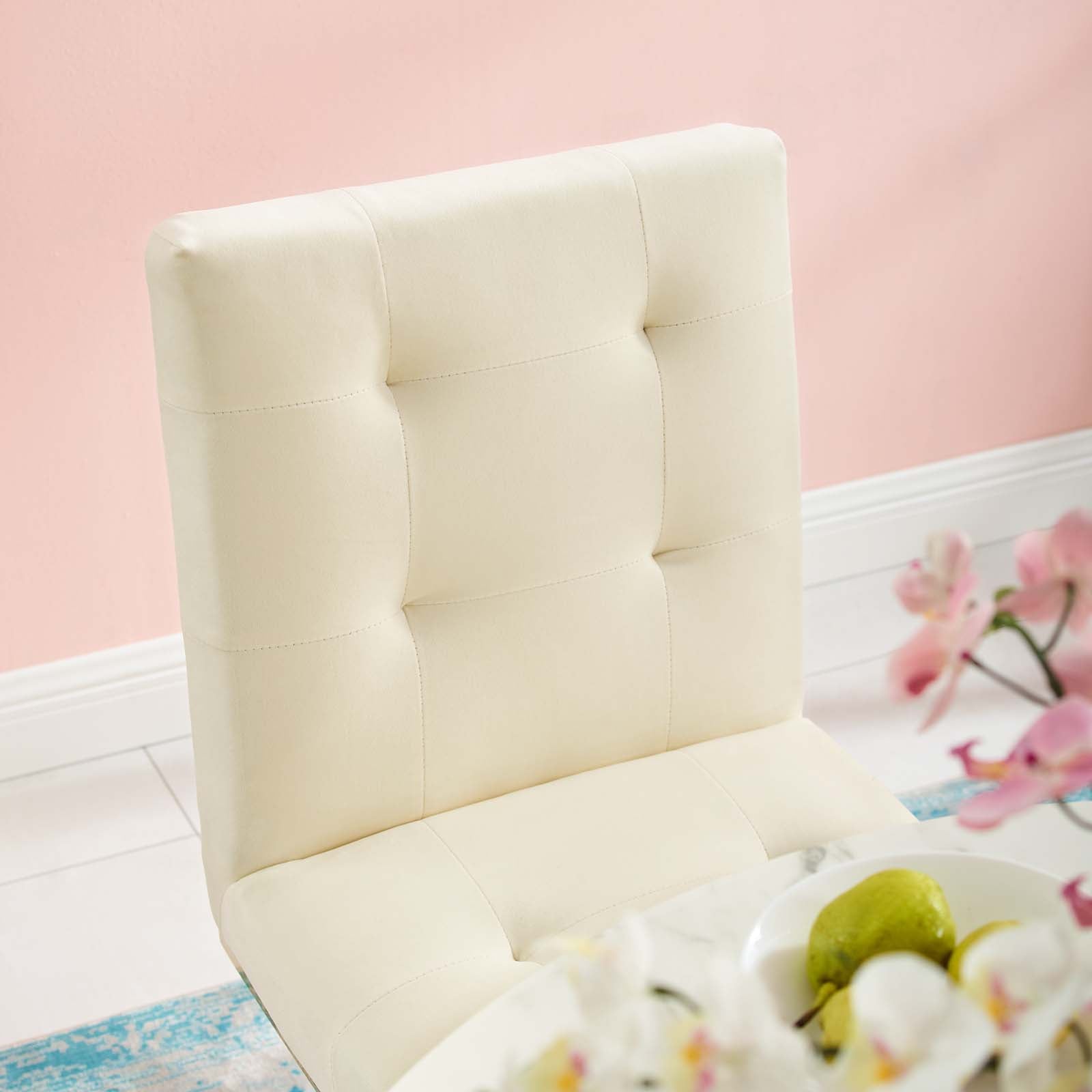 Privy Gold Stainless Steel Performance Velvet Dining Chair - East Shore Modern Home Furnishings