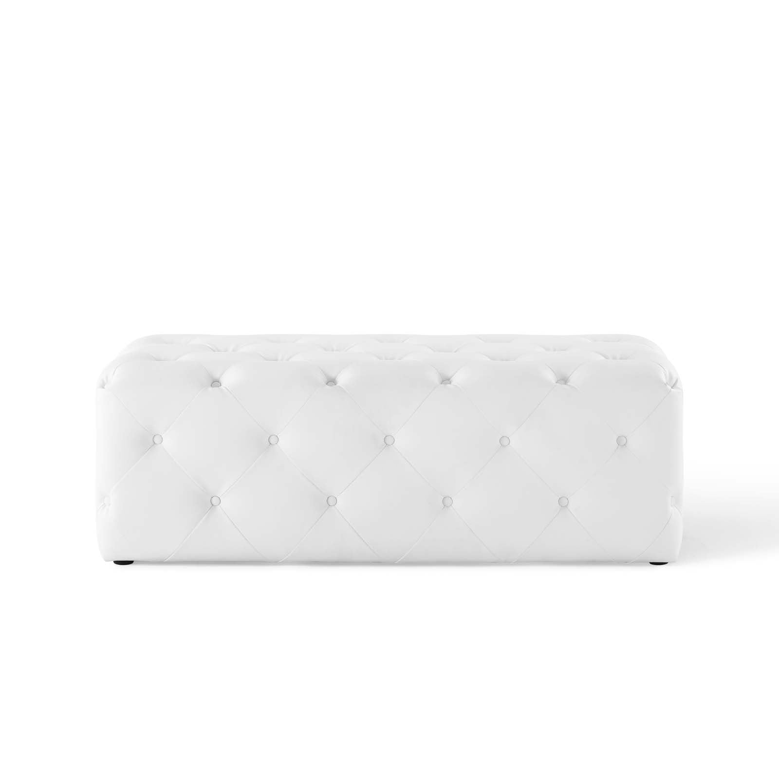Amour 48" Tufted Button Entryway Faux Leather Bench - East Shore Modern Home Furnishings