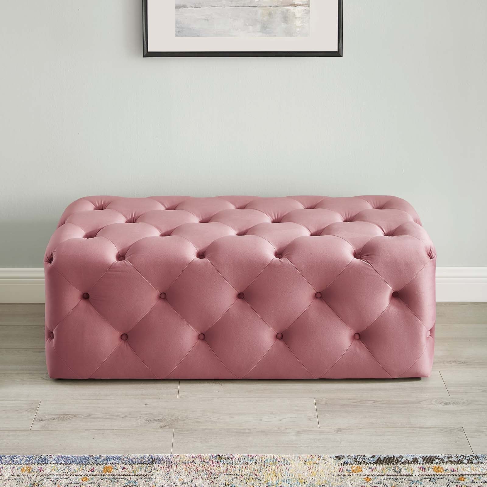 Amour 48" Tufted Button Entryway Performance Velvet Bench - East Shore Modern Home Furnishings