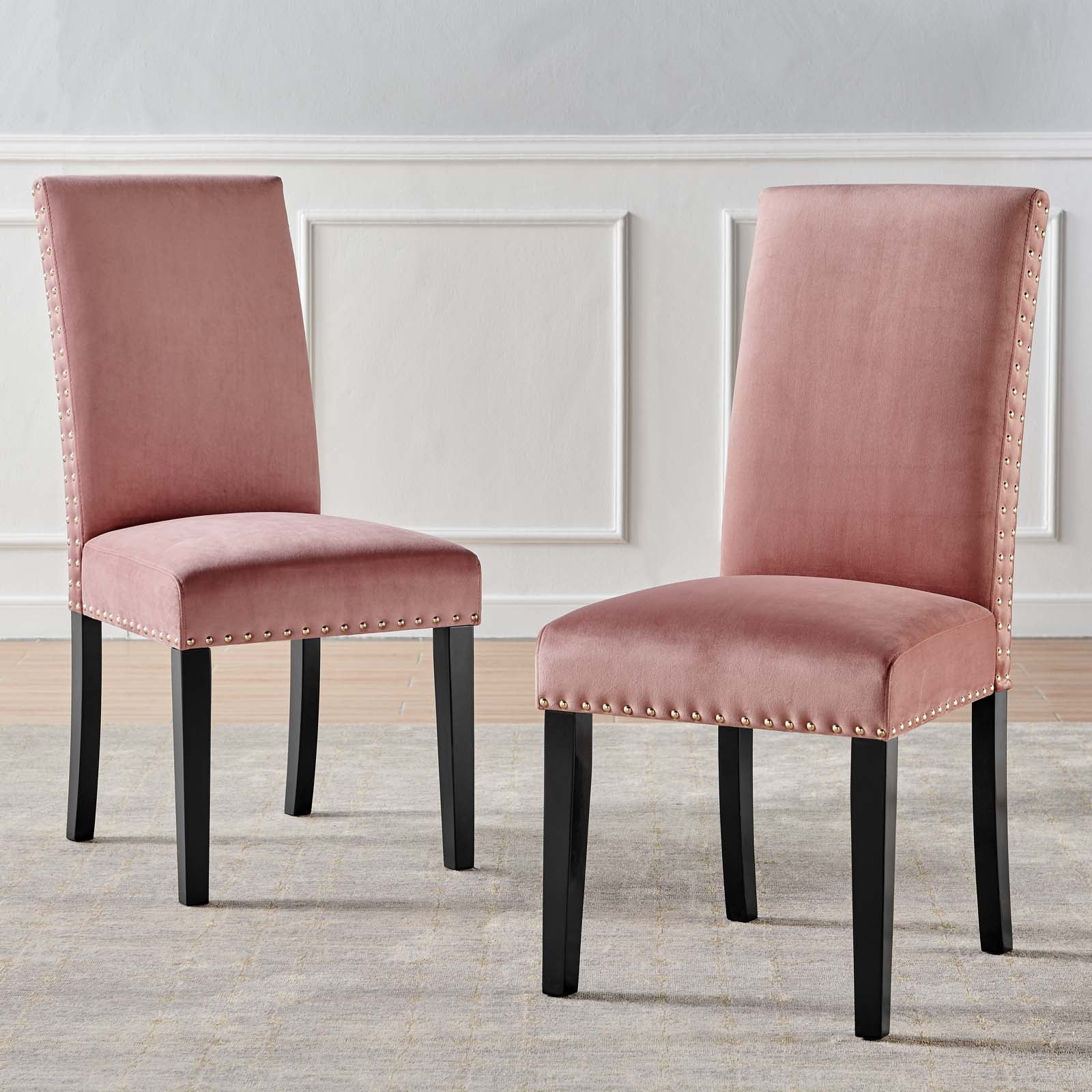 Parcel Performance Velvet Dining Side Chairs - Set of 2 - East Shore Modern Home Furnishings