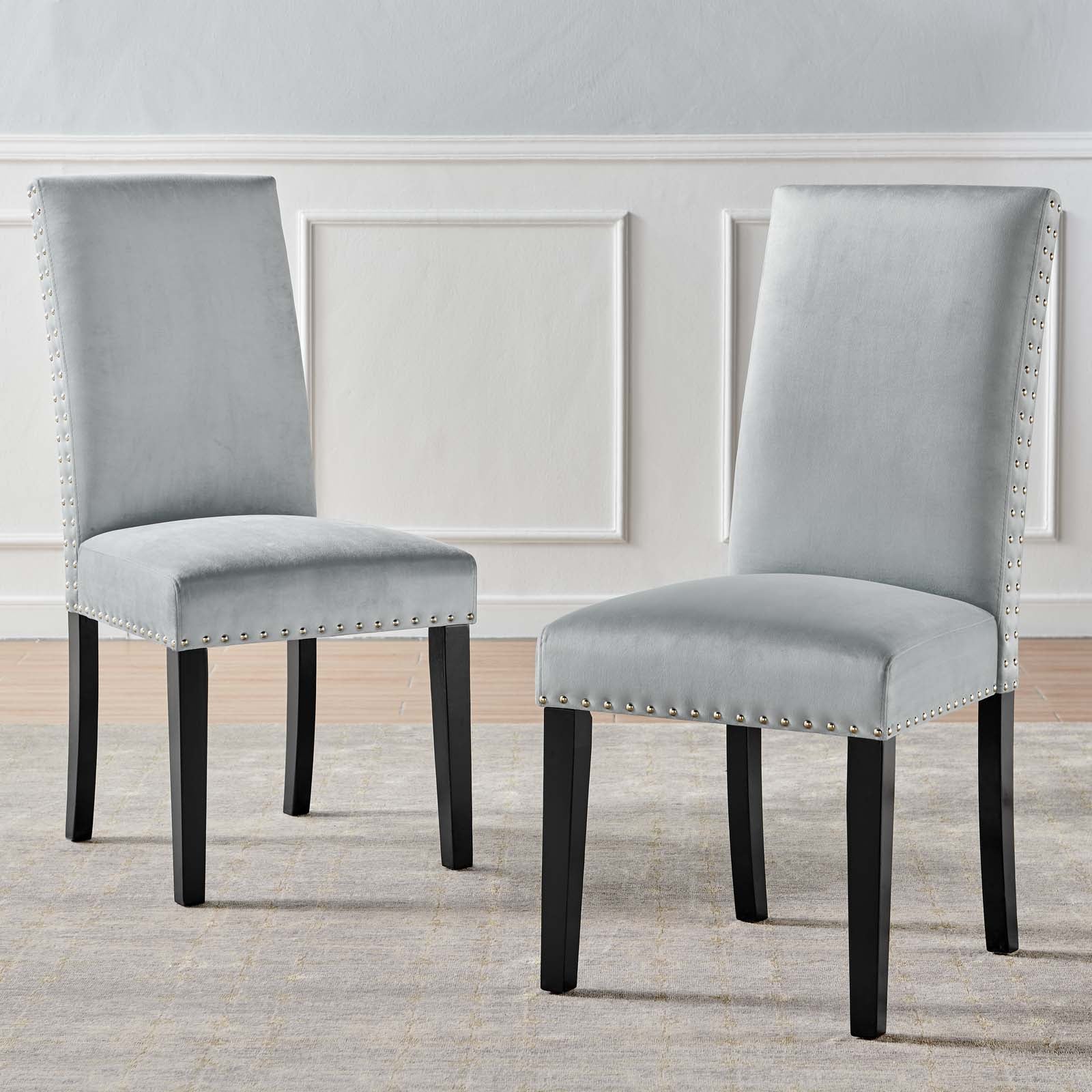 Parcel Performance Velvet Dining Side Chairs - Set of 2 - East Shore Modern Home Furnishings