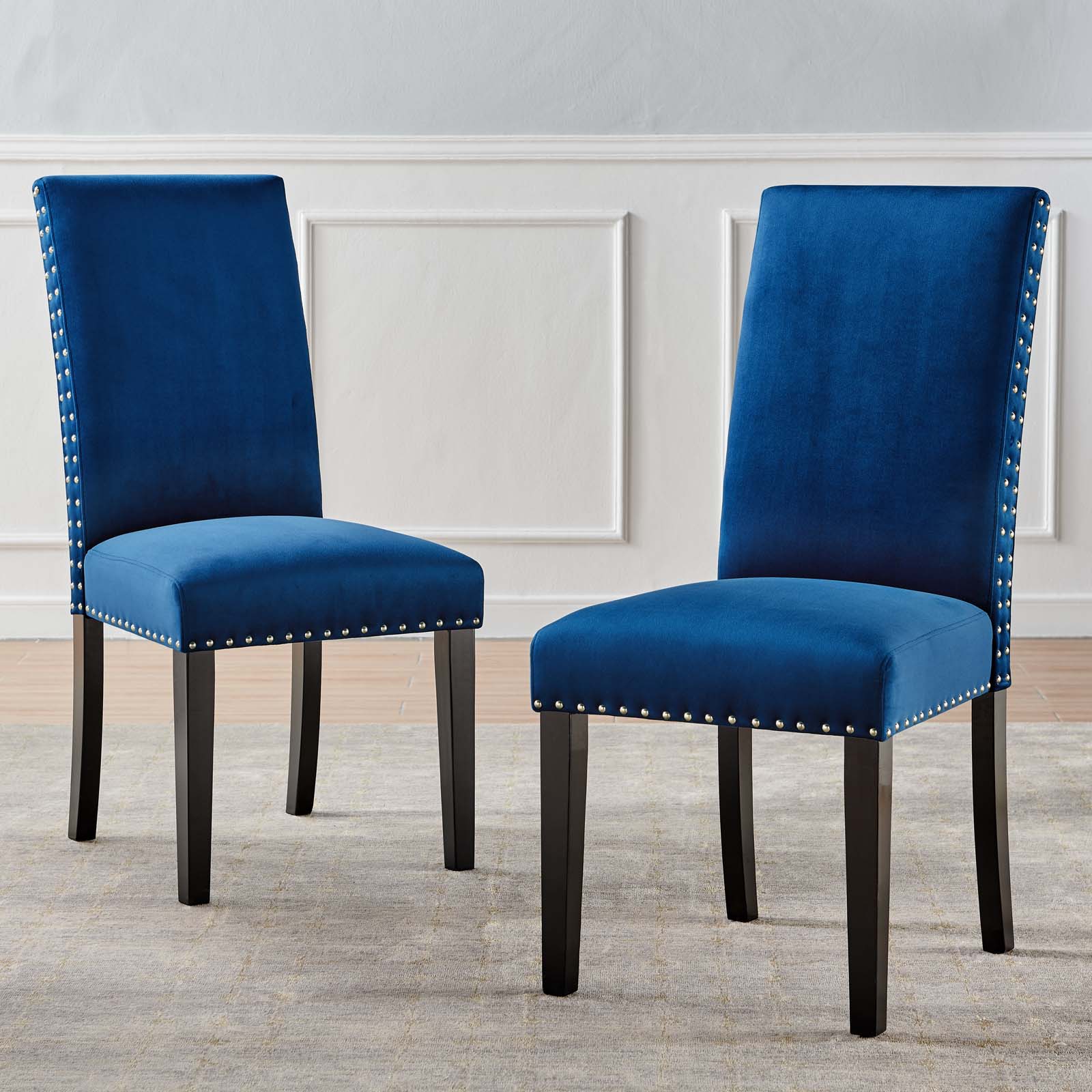 Parcel Performance Velvet Dining Side Chairs - Set of 2 - East Shore Modern Home Furnishings