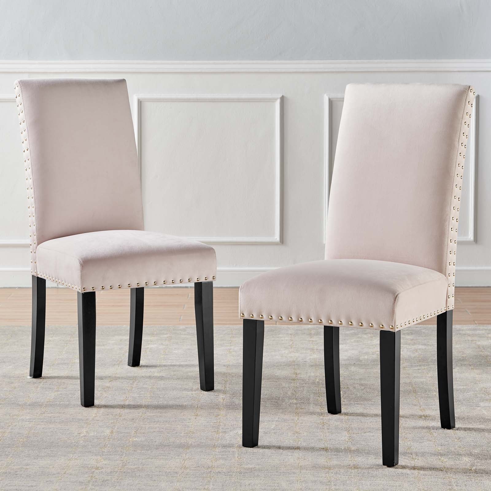 Parcel Performance Velvet Dining Side Chairs - Set of 2 - East Shore Modern Home Furnishings