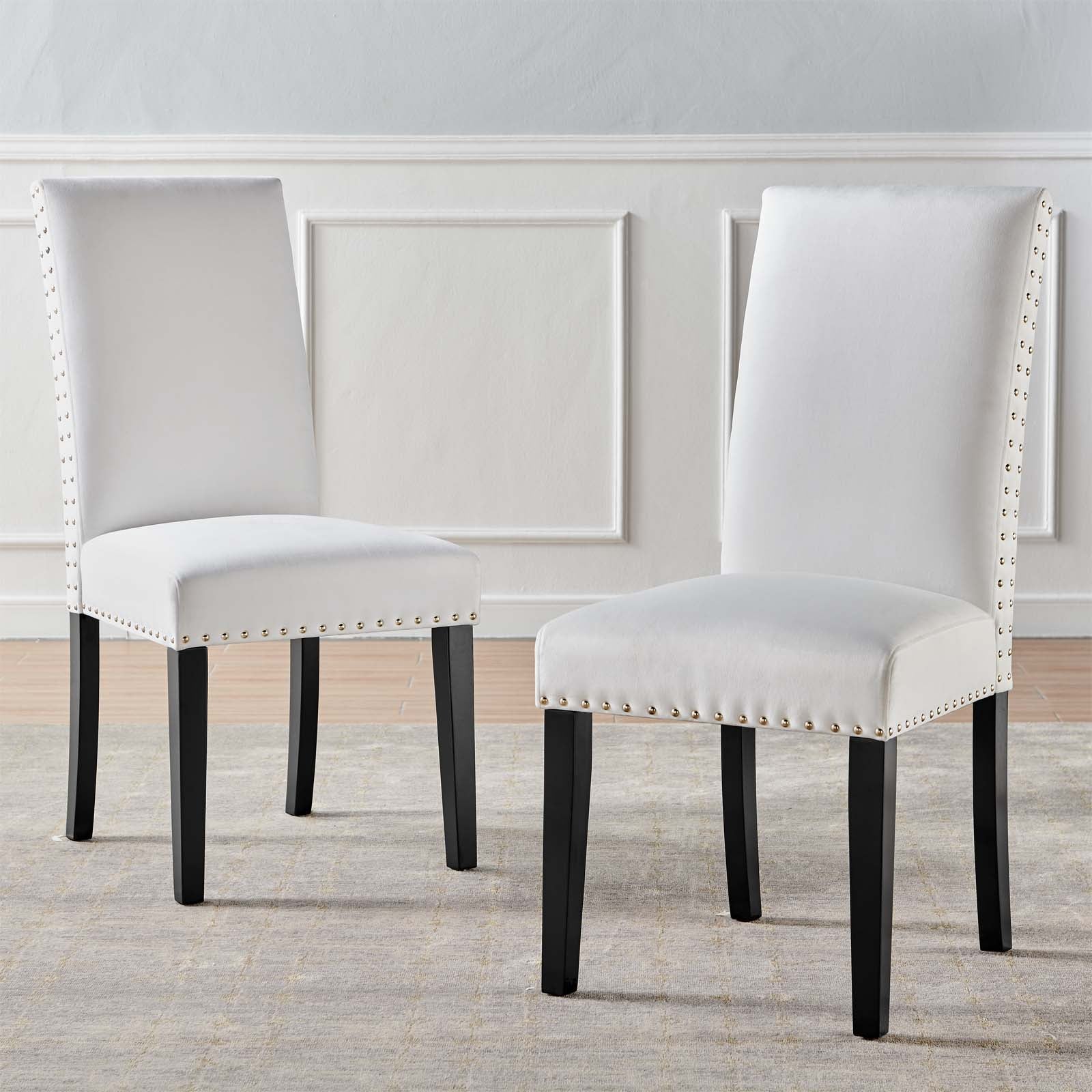 Parcel Performance Velvet Dining Side Chairs - Set of 2 - East Shore Modern Home Furnishings