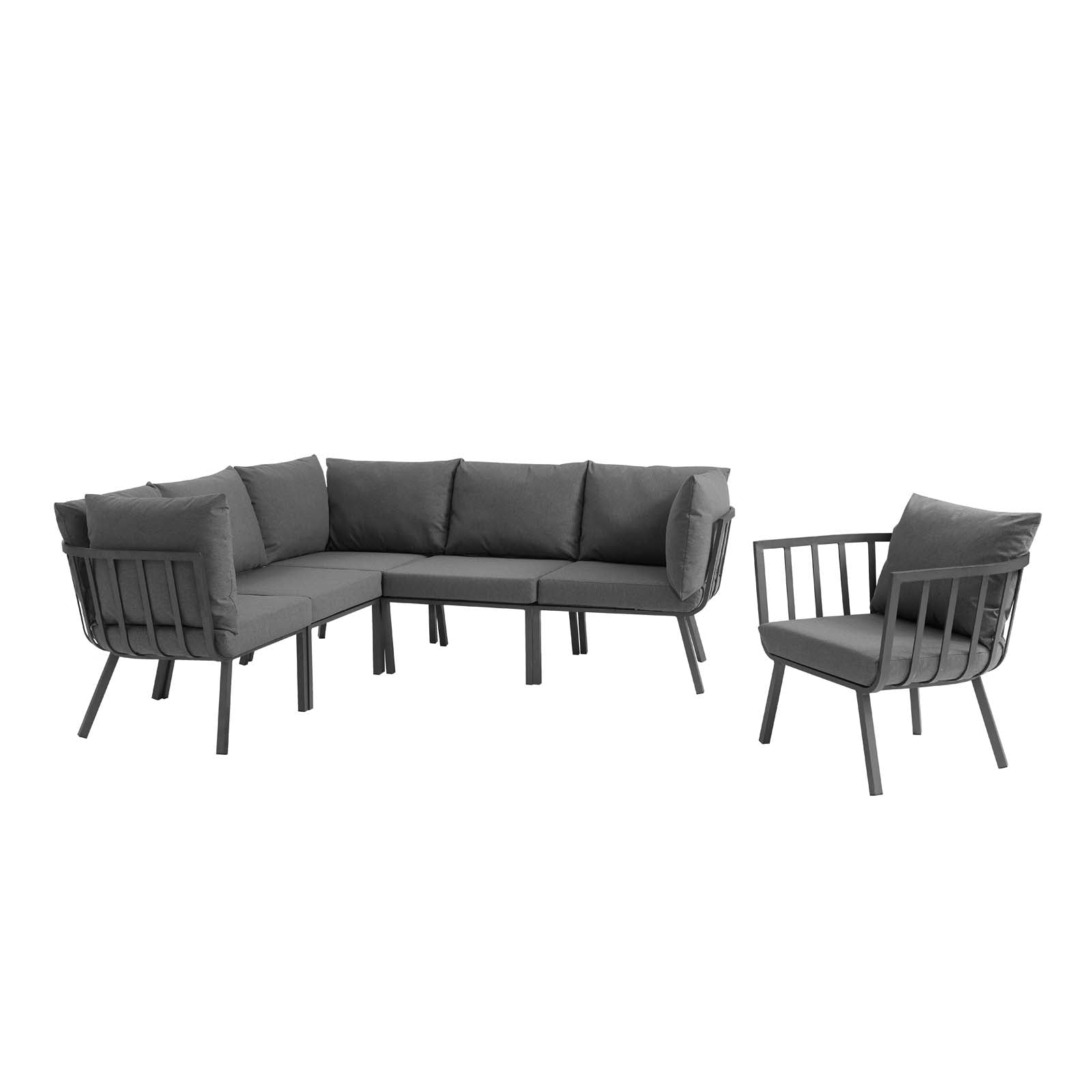 Riverside 6 Piece Outdoor Patio Aluminum Set - East Shore Modern Home Furnishings