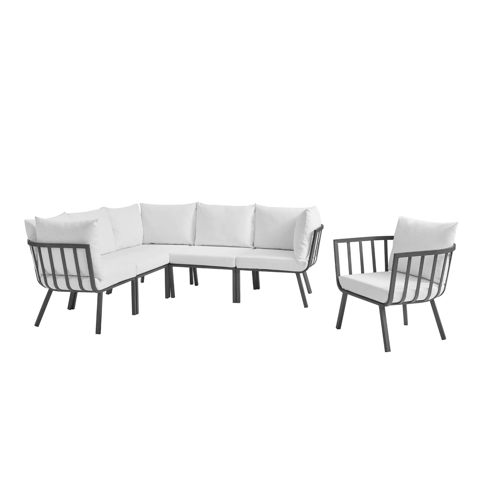 Riverside 6 Piece Outdoor Patio Aluminum Set