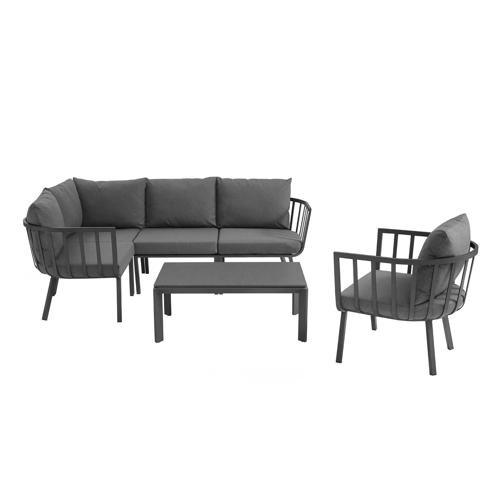 Riverside 6 Piece Outdoor Patio Aluminum Set - East Shore Modern Home Furnishings