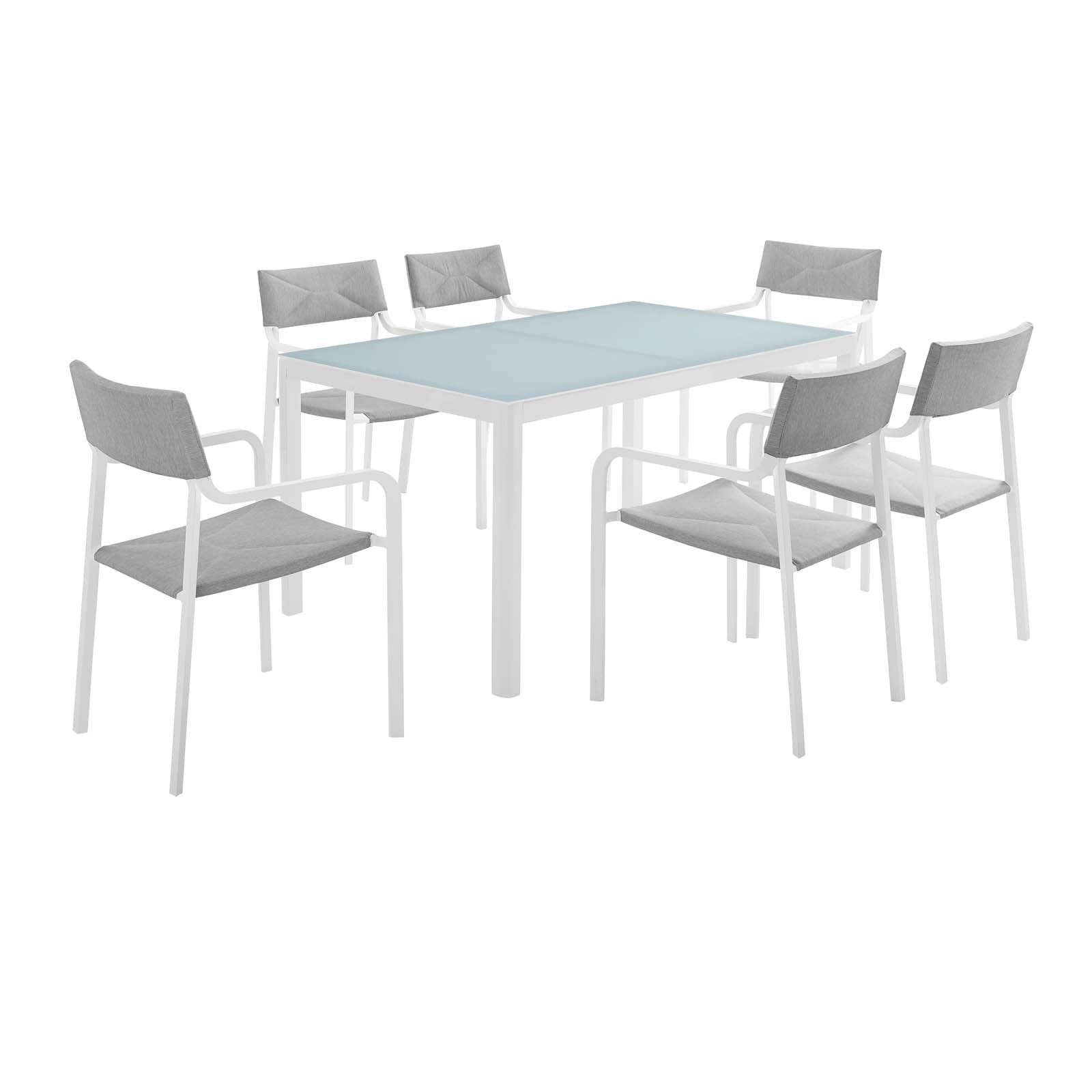 Raleigh 7 Piece Outdoor Patio Aluminum Dining Set - East Shore Modern Home Furnishings