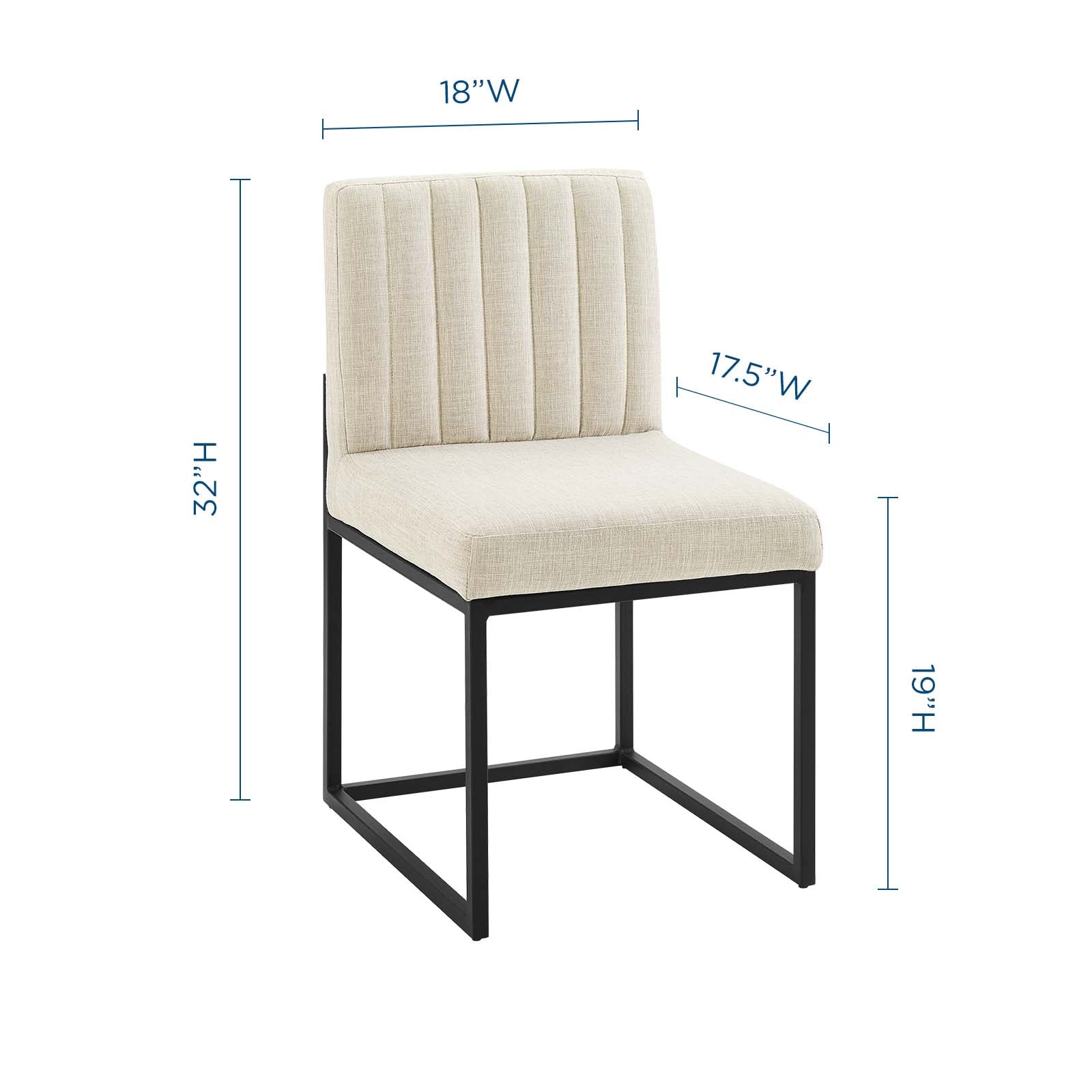 Carriage Channel Tufted Sled Base Upholstered Fabric Dining Chair - East Shore Modern Home Furnishings