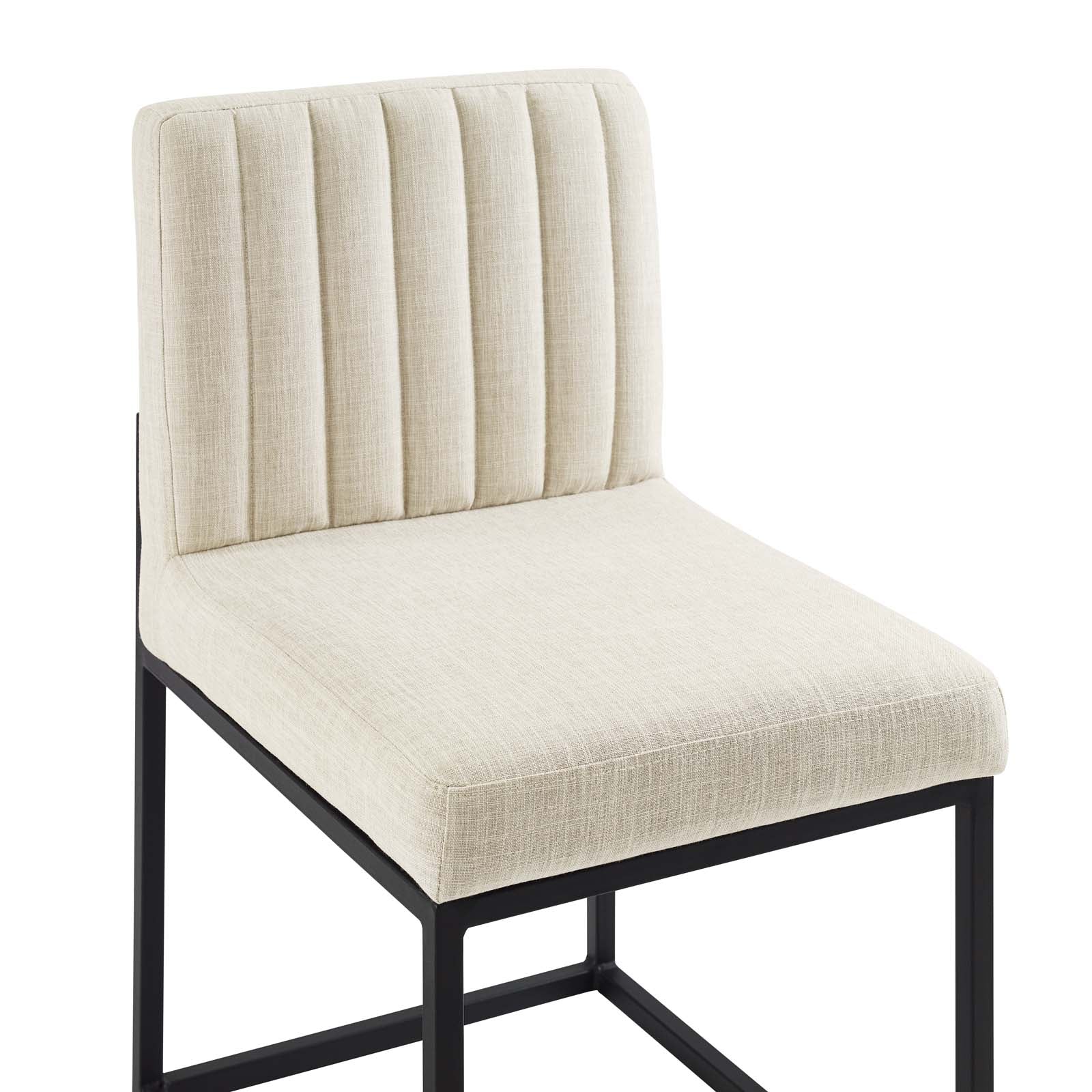Carriage Channel Tufted Sled Base Upholstered Fabric Dining Chair - East Shore Modern Home Furnishings