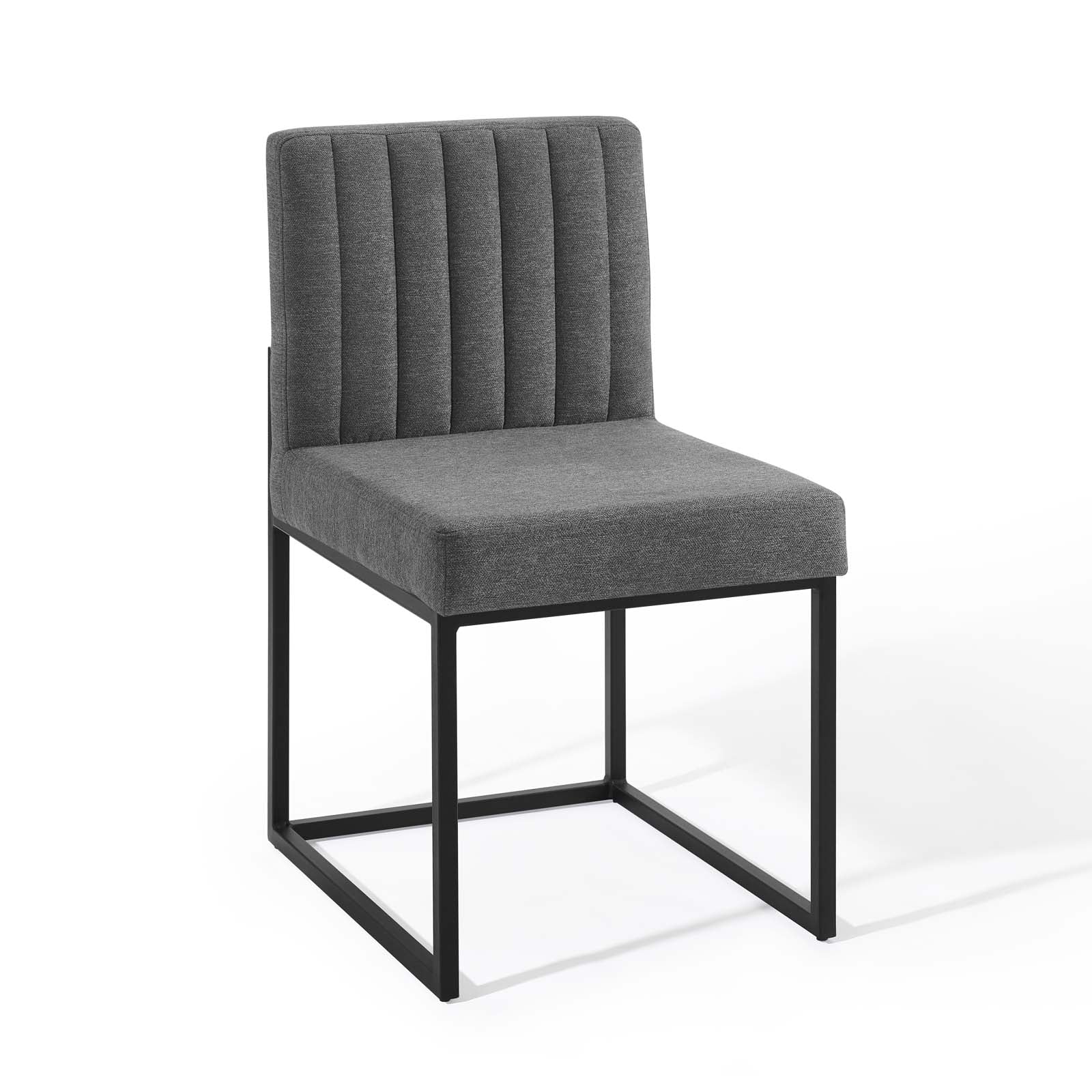 Carriage Channel Tufted Sled Base Upholstered Fabric Dining Chair - East Shore Modern Home Furnishings