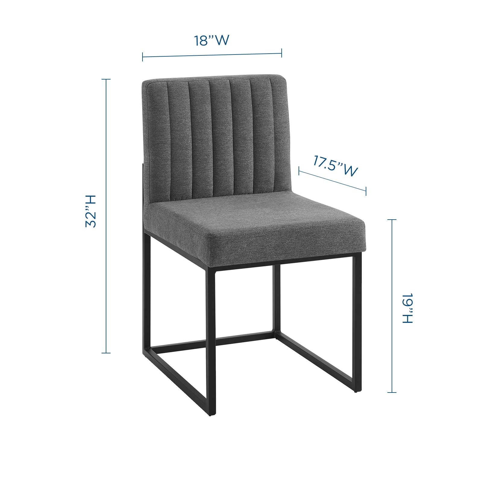 Carriage Channel Tufted Sled Base Upholstered Fabric Dining Chair - East Shore Modern Home Furnishings