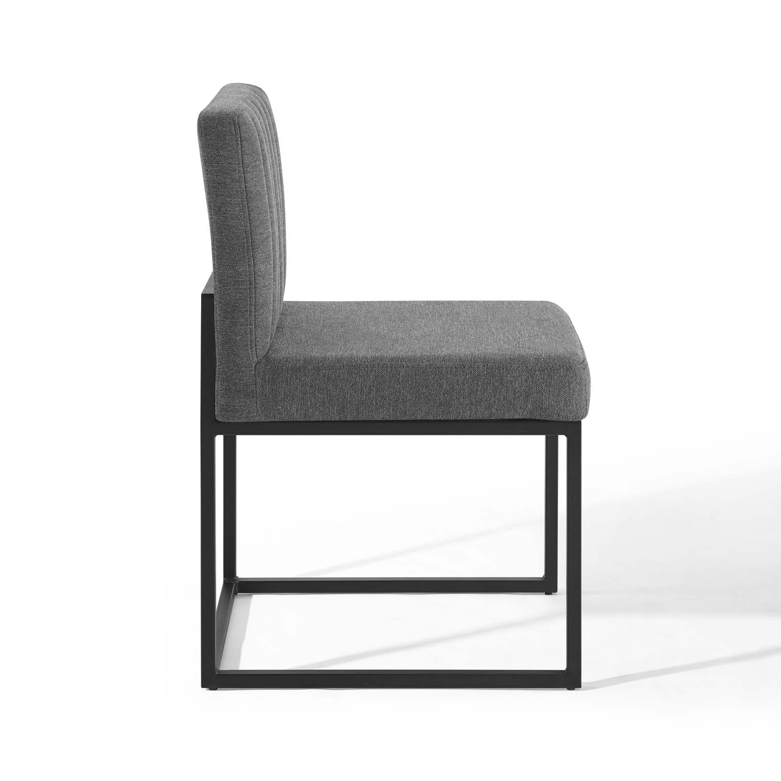 Carriage Channel Tufted Sled Base Upholstered Fabric Dining Chair - East Shore Modern Home Furnishings
