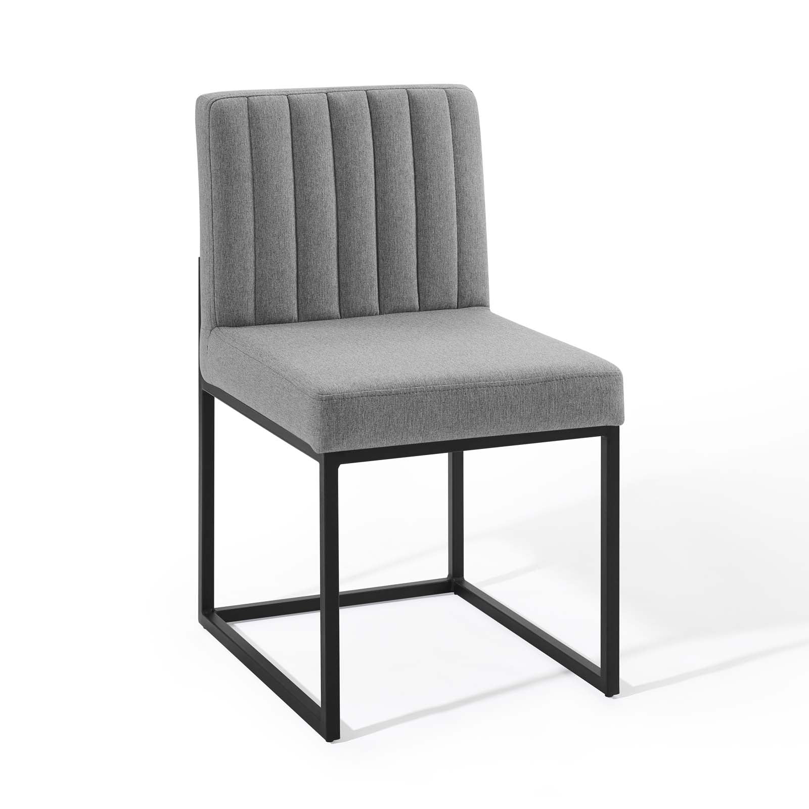 Carriage Channel Tufted Sled Base Upholstered Fabric Dining Chair - East Shore Modern Home Furnishings