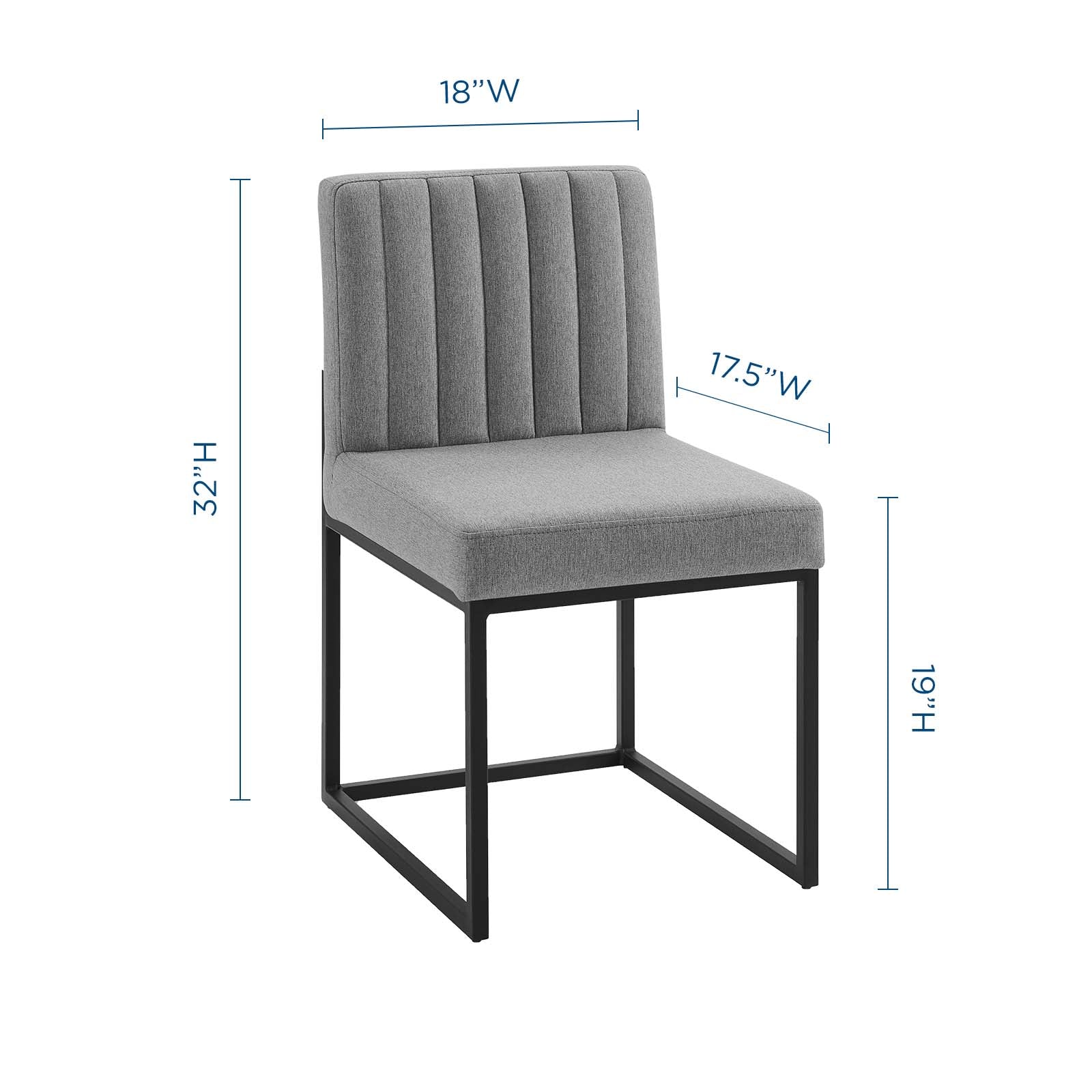 Carriage Channel Tufted Sled Base Upholstered Fabric Dining Chair - East Shore Modern Home Furnishings
