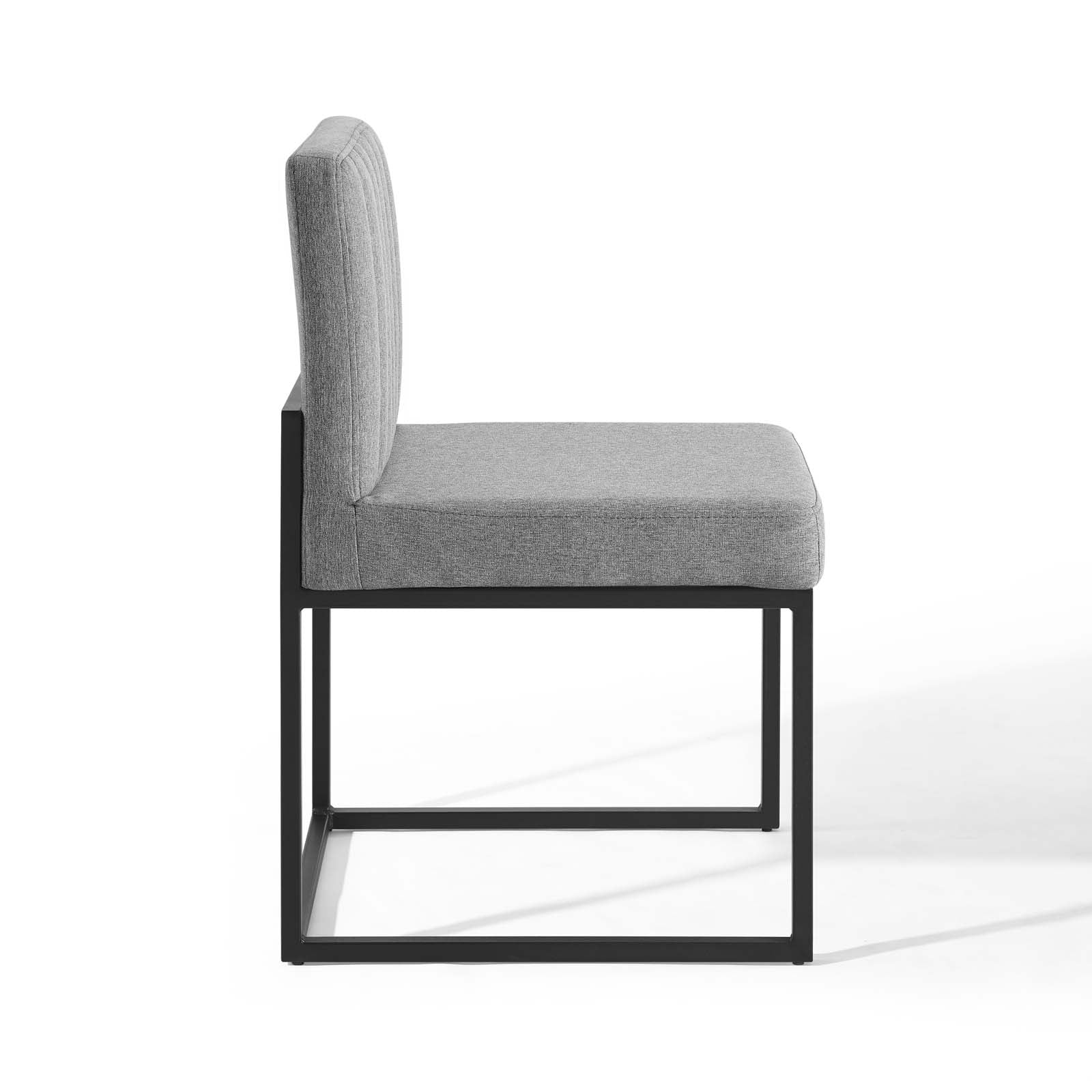 Carriage Channel Tufted Sled Base Upholstered Fabric Dining Chair - East Shore Modern Home Furnishings