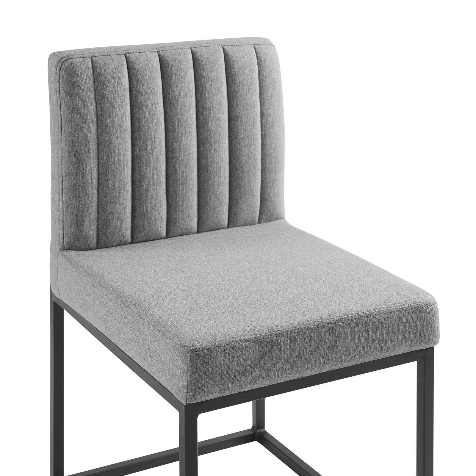 Carriage Channel Tufted Sled Base Upholstered Fabric Dining Chair - East Shore Modern Home Furnishings