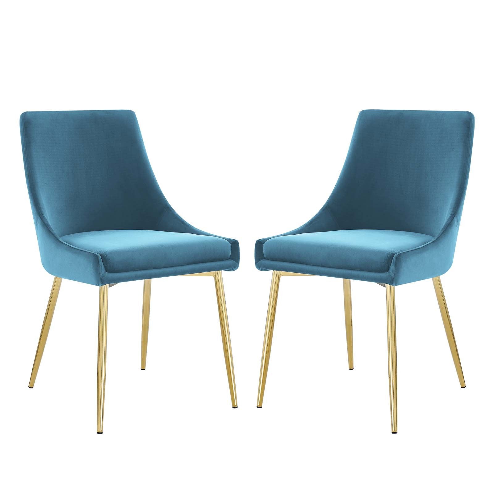 Viscount Performance Velvet Dining Chairs - Set of 2