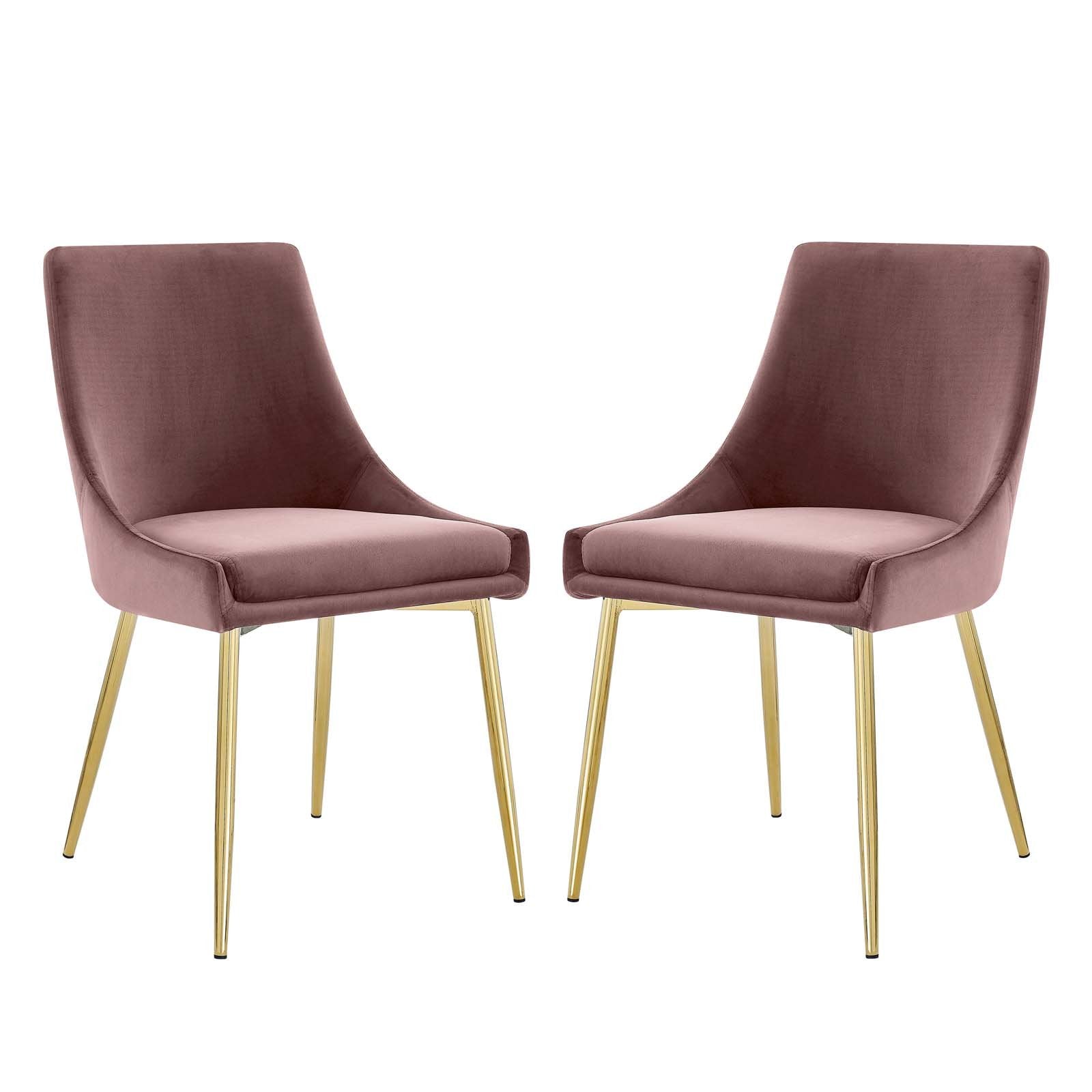 Viscount Performance Velvet Dining Chairs - Set of 2
