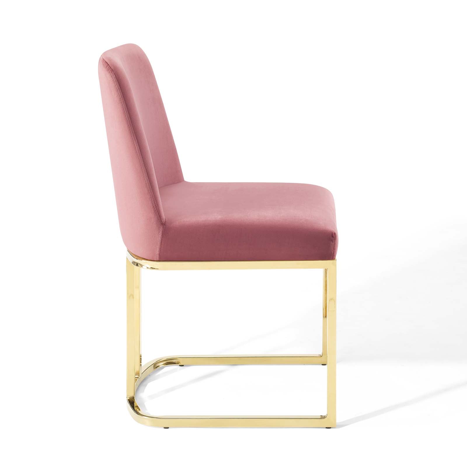 Amplify Sled Base Performance Velvet Dining Side Chair - East Shore Modern Home Furnishings